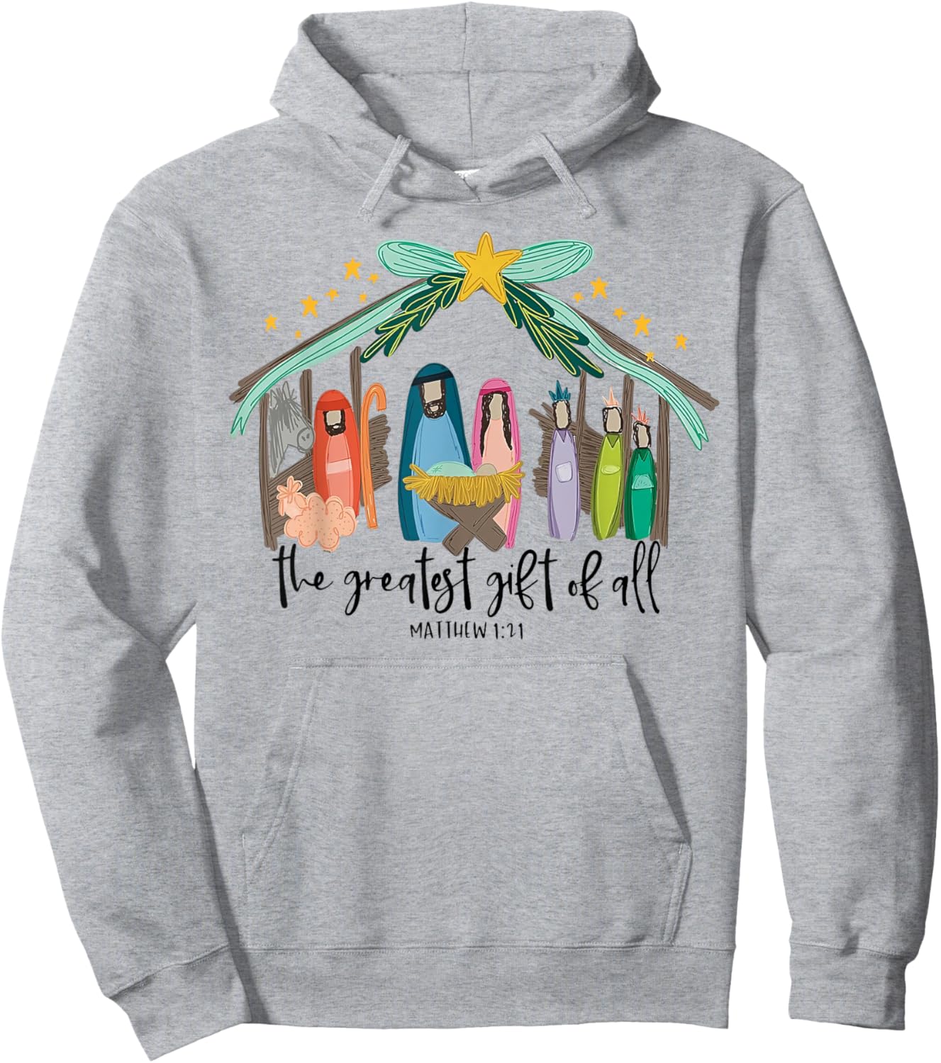 The Greatest Gift Of All Nativity Christian Christmas Hoodie - Hoodie | Ash
