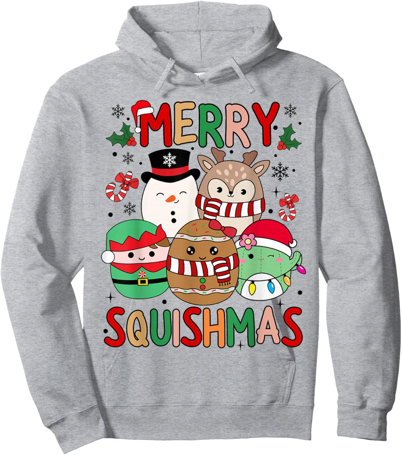 Squish Squad Merry Christmas Gifts Cute for Kids Woman Hoodie - Hoodie | Ash