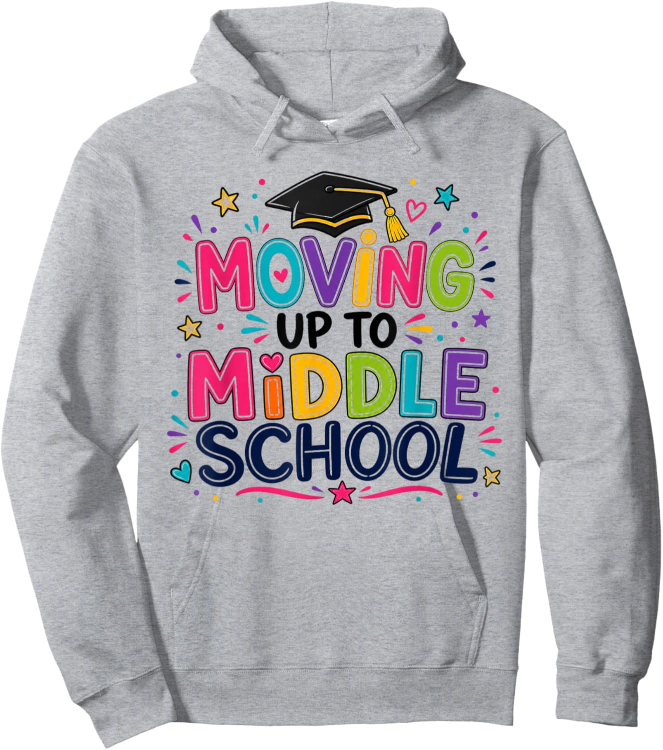 Moving Up to Middle School Elementary School Graduation Girl Hoodie - Hoodie | Ash