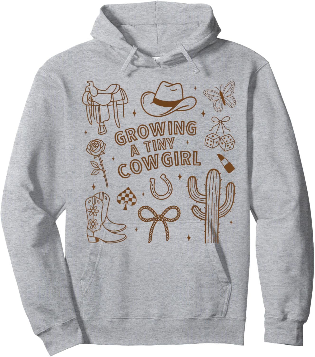 Country Pregnancy Announcement Growing A Tiny Cowgirl Hoodie - Hoodie | Ash