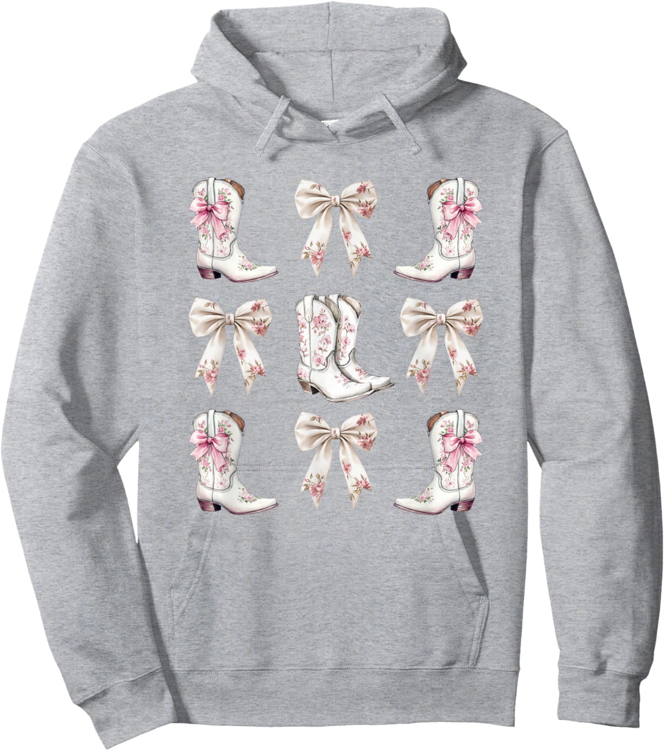 Cowgirl Pink toile coquette bows Hoodie - Hoodie | Ash