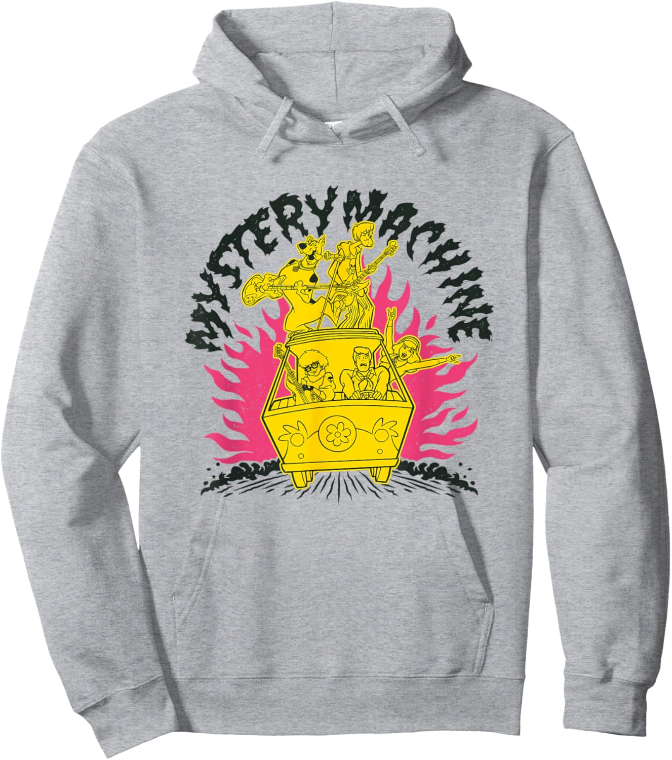 Scooby-Doo Mystery Machine Rock On! Retro Hoodie - Hoodie | Ash