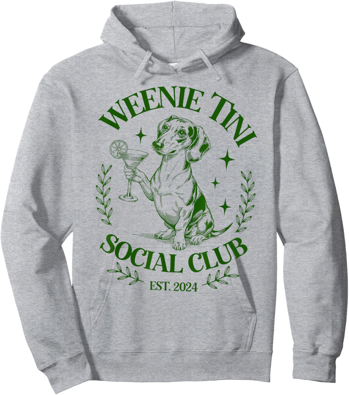 Dachshund Weenie Tini Social Club Lover funny Weiner Dog Women Hoodie - Hoodie | Ash