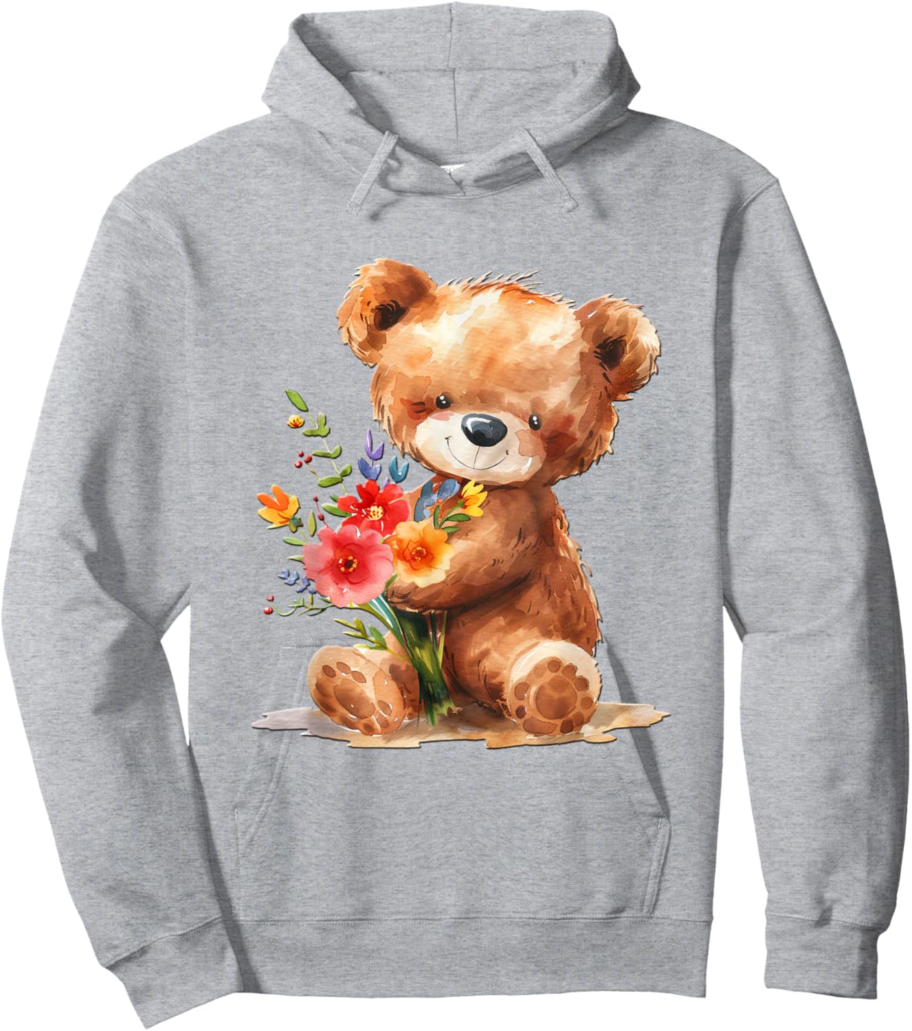 Baby Bear with Flowers Cute Lil Bears snugglebear Daughter Hoodie - Hoodie | Ash