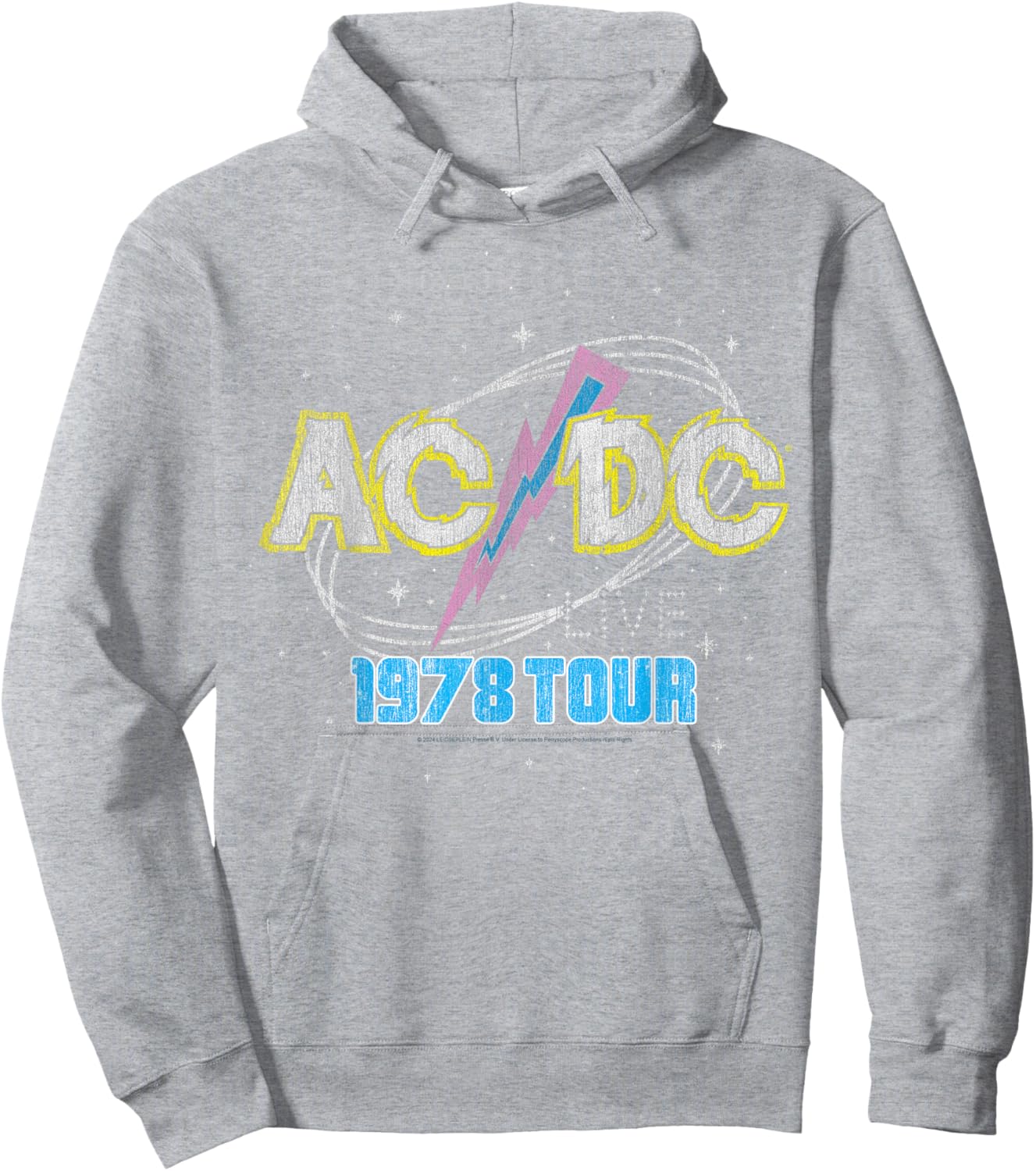 Official AC/DC Vintage Rock Tour 1978 Blue Hoodie - Hoodie | Ash
