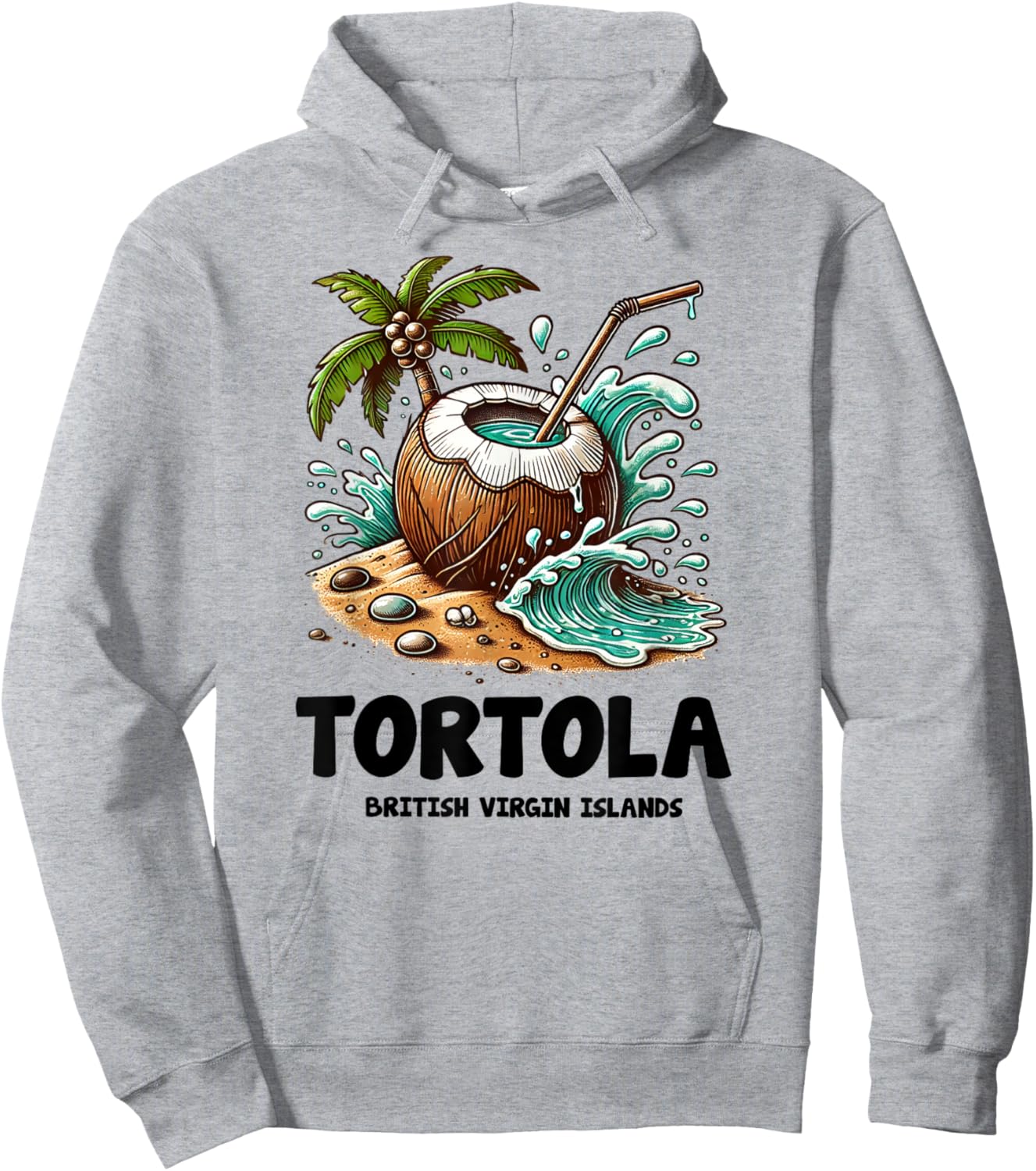 Tortola B.V.I British Virgin Islands Souvenir Vacation Hoodie - Hoodie | Ash