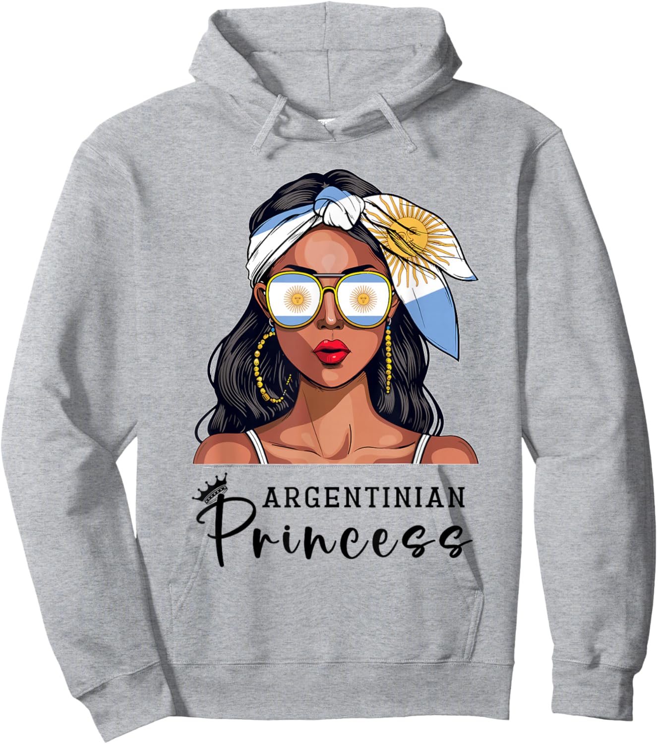 Argentinian Souvenirs Products Woman Flag Princess Argentina Hoodie - Hoodie | Ash
