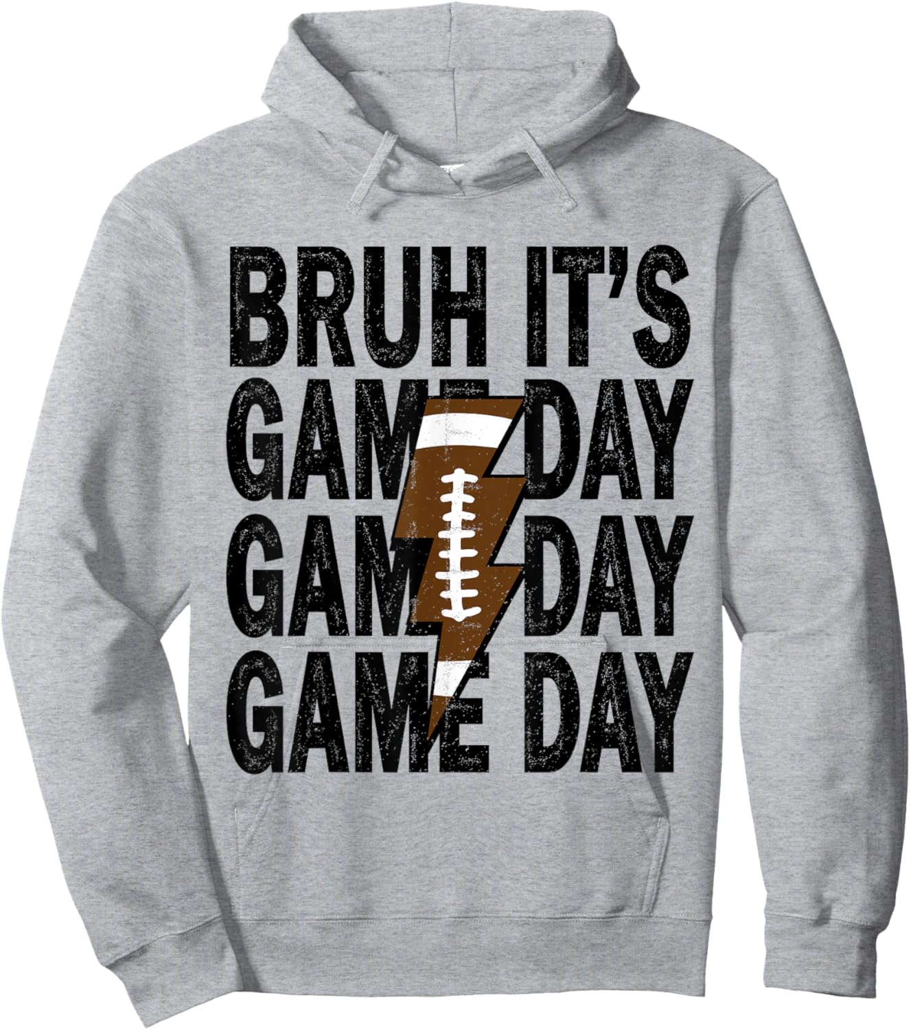 Bruh It's Game Day Football Season Boys Teens Kids Men Hoodie - Hoodie | Ash