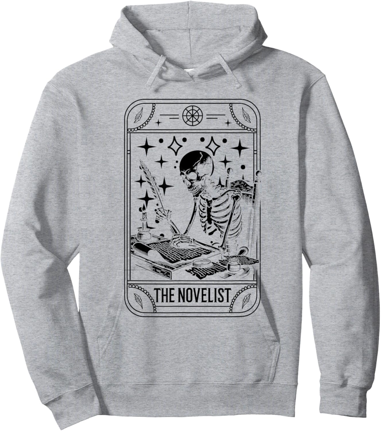 Writer Novelist Book Poetry - Author Skeleton Tarot Card Hoodie - Hoodie | Ash