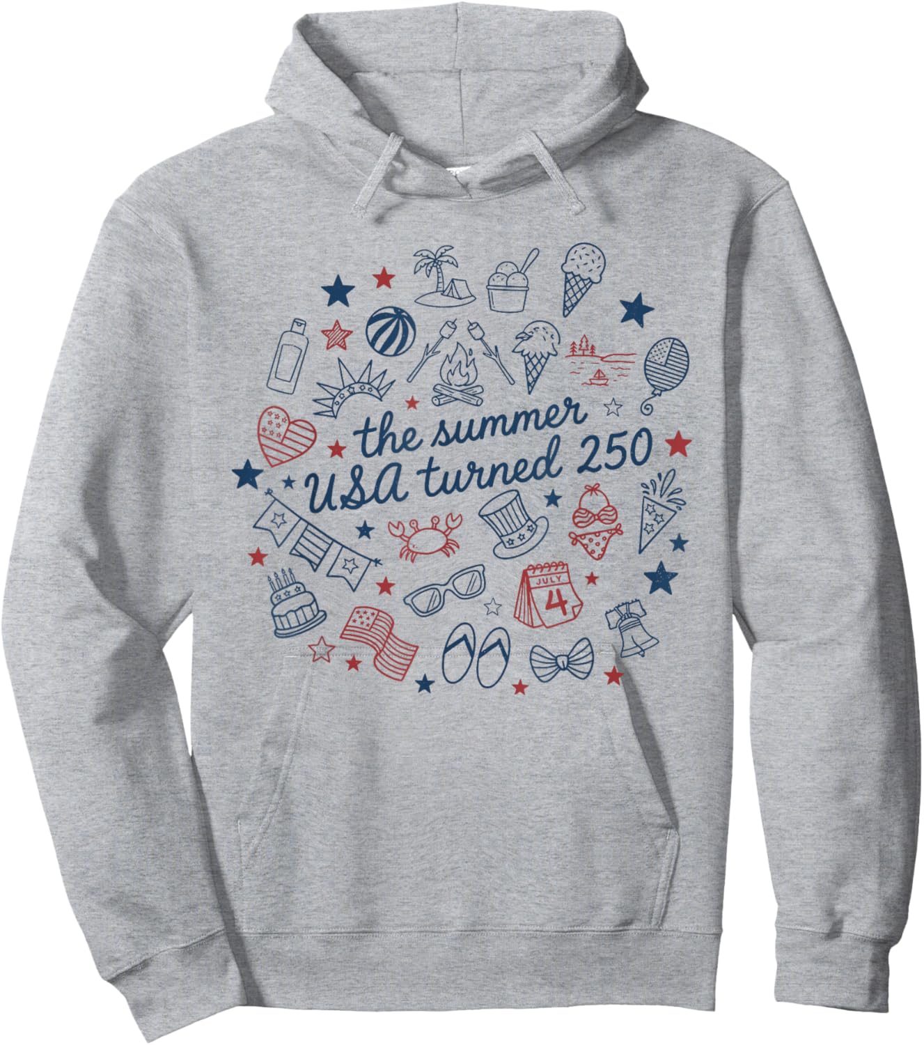 Funny The Summer USA Turns 250 1776-2026 4th of July Hoodie - Hoodie | Ash