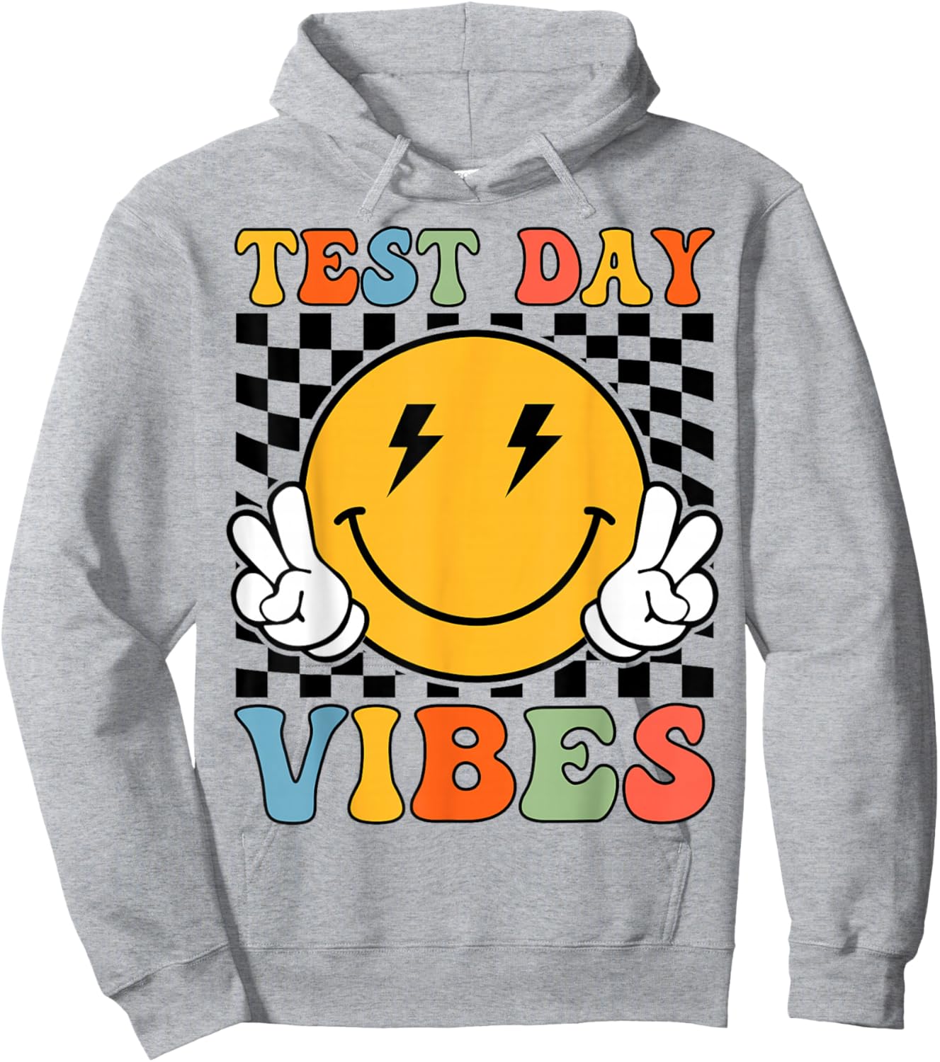 Test Day Vibes Retro Groovy Testing Day Teacher Student Hoodie - Hoodie | Ash