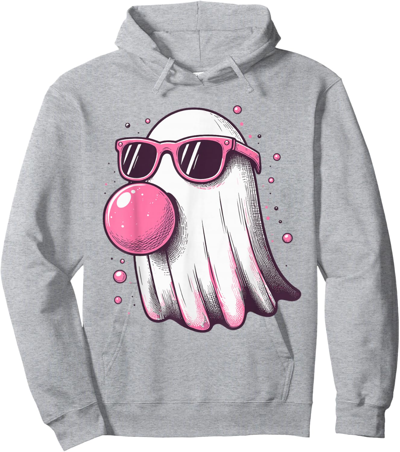 Ghost Bubble Gum Sunglasses Happy Halloween Boo Men Women Hoodie - Hoodie | Ash