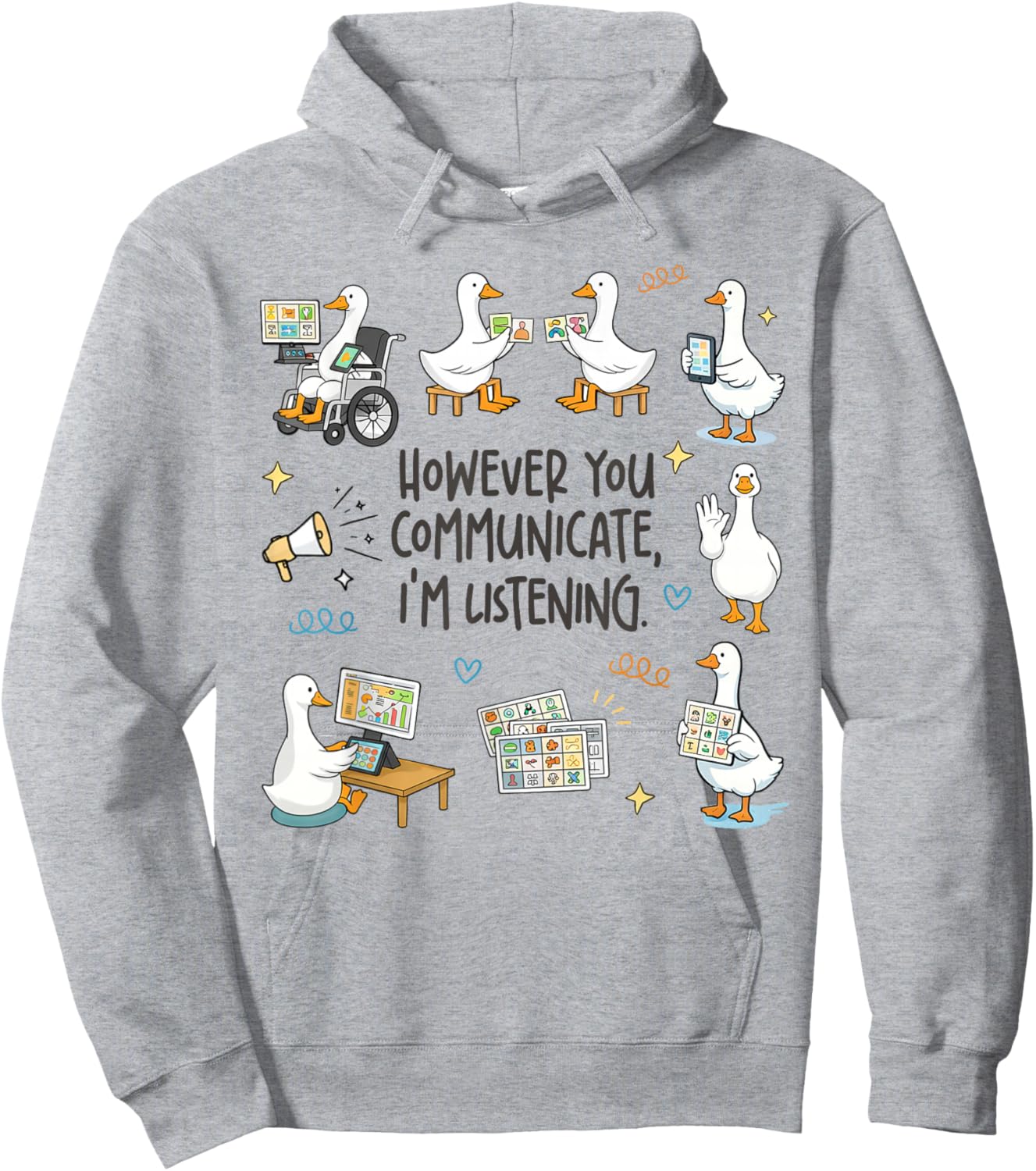 SLP AAC Speechie However You Communicate I'm Listening Hoodie - Hoodie | Ash