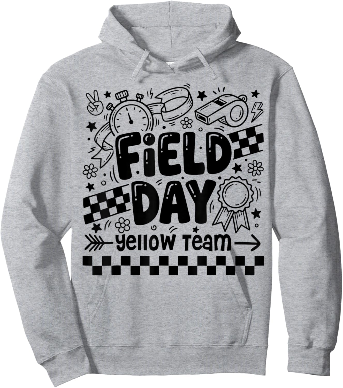 Field Day Yellow Team Funny for Teacher Kids Field Day Games Hoodie - Hoodie | Ash