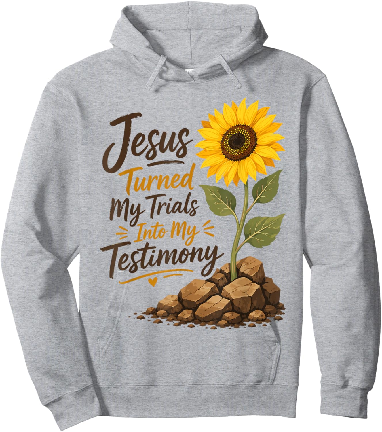 Jesus Turned My Trials Into My Testimony Christian Quote Hoodie - Hoodie | Ash