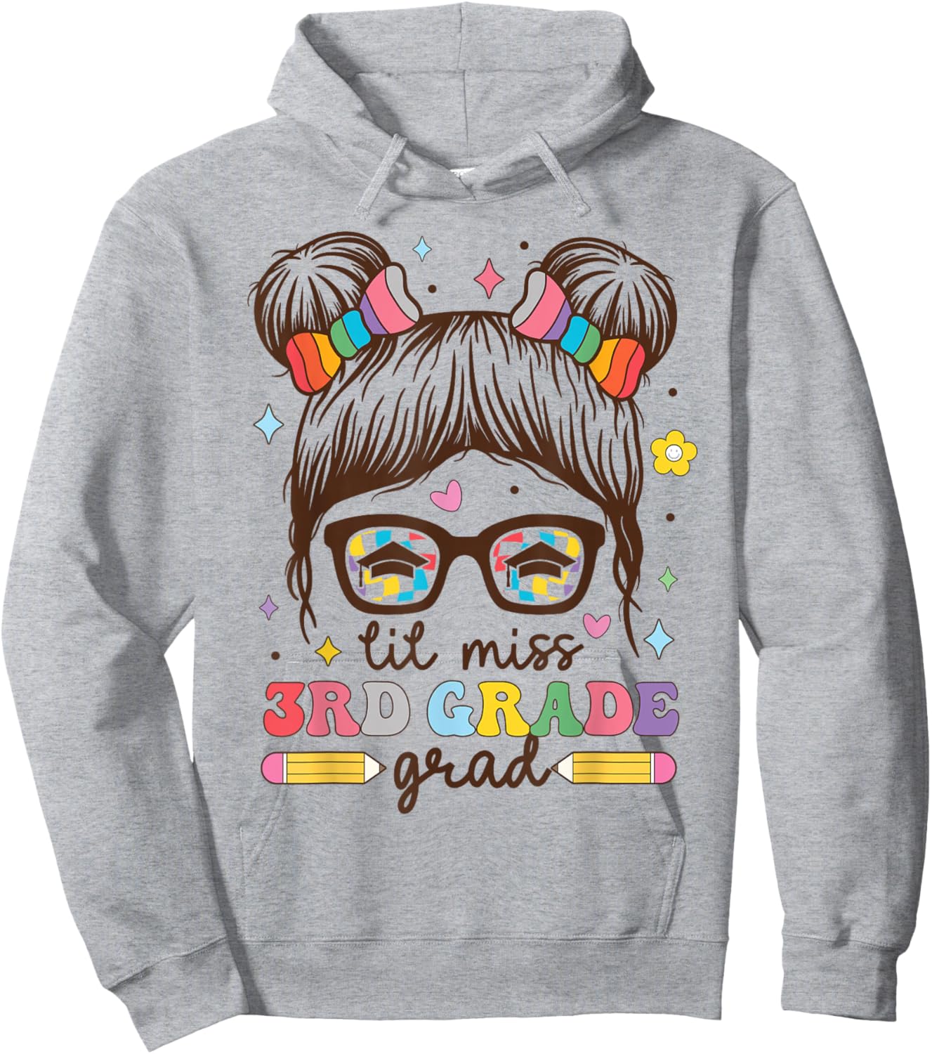 Lil Miss 3rd Grade Grad Graduation Last Day of School Girl Hoodie - Hoodie | Ash