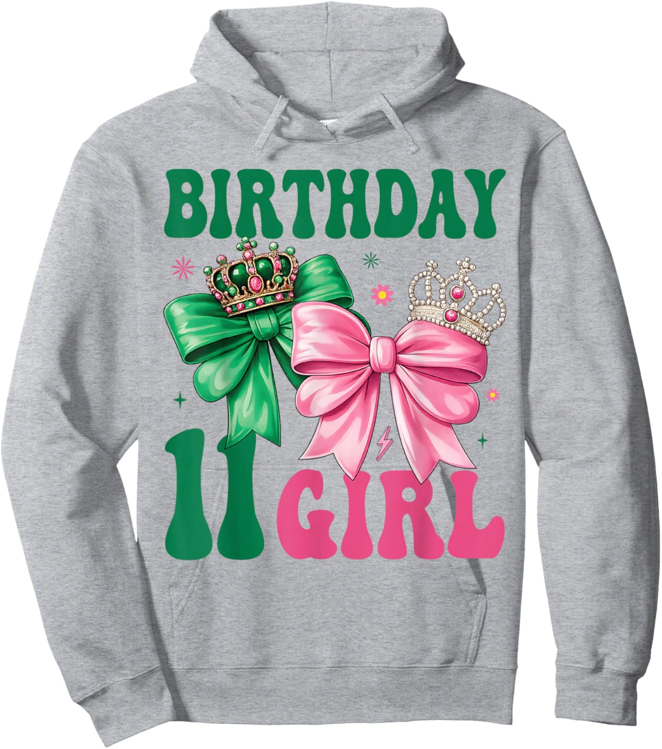 11th Birthday Girl Its My 11th Birthday Pink Coquette Bow Hoodie - Hoodie | Ash