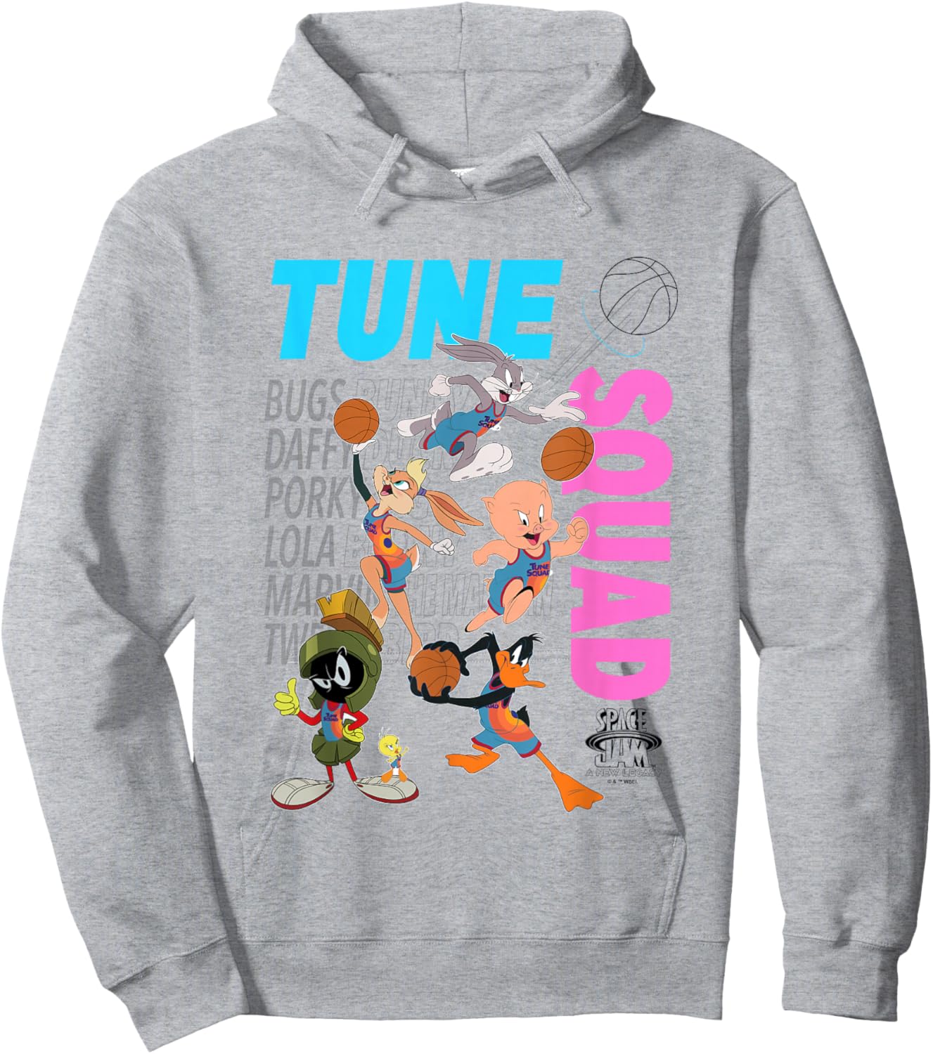 Space Jam: A New Legacy Tune Squad Group Shot Chest Logo Hoodie - Hoodie | Ash