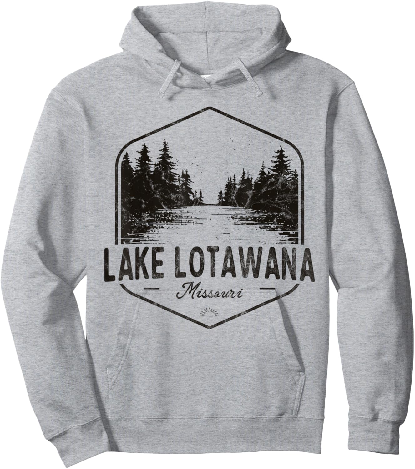 Lake Lotawana Missouri Outdoors Vintage Hoodie - Hoodie | Ash