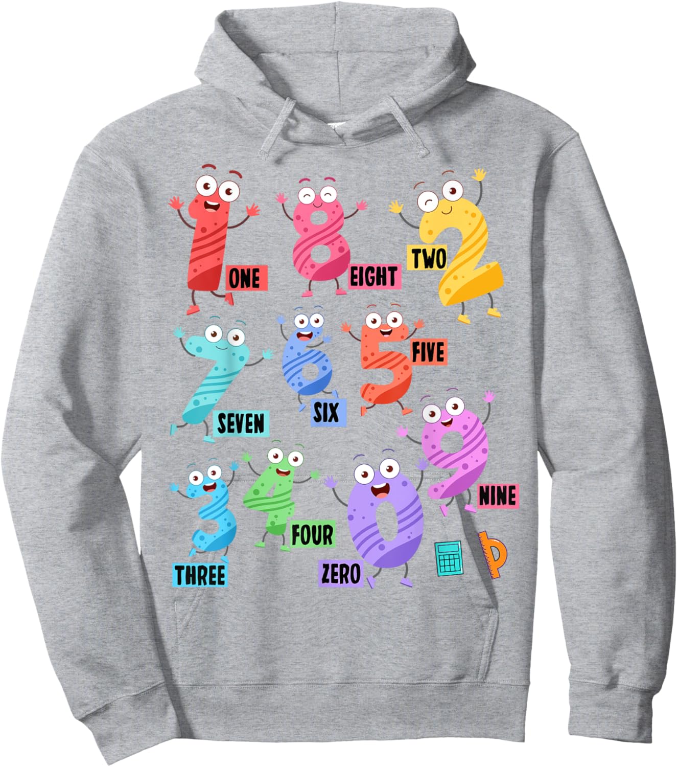 Maths Day Costume With Numbers On Idea Kids Maths Number Hoodie - Hoodie | Ash