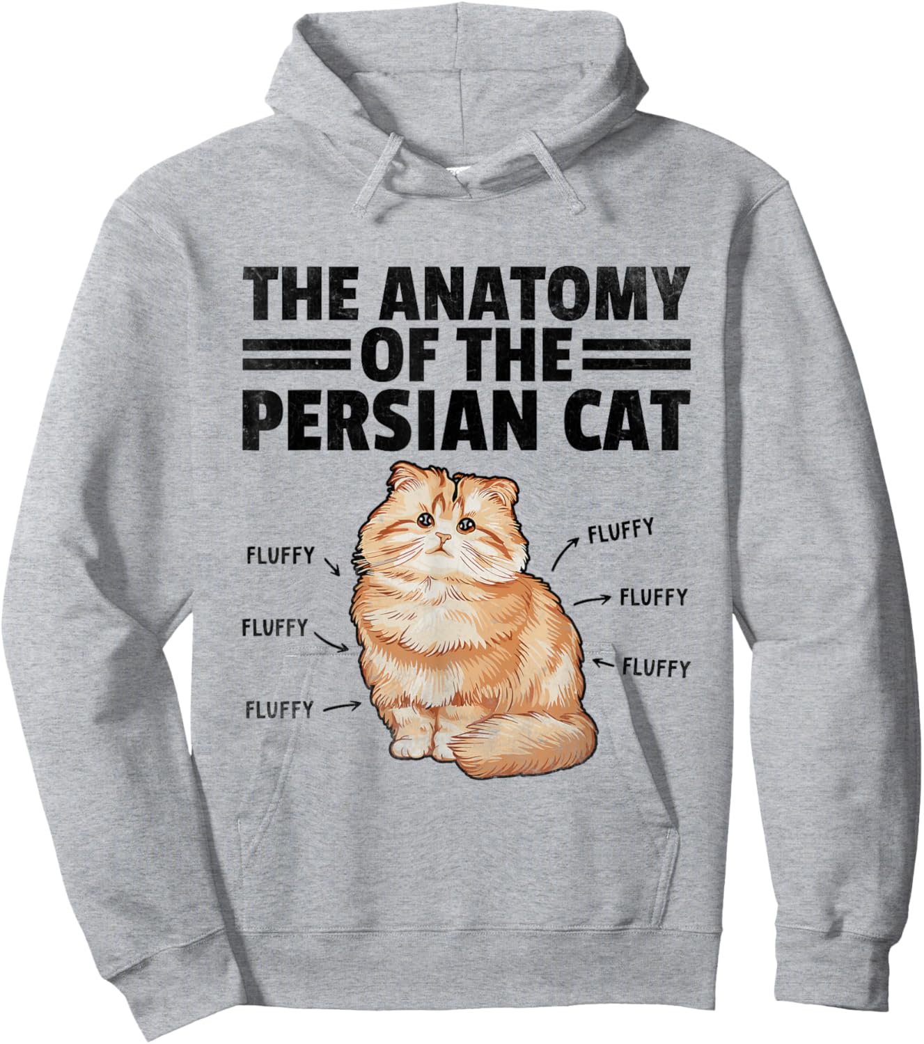 The Anatomy Of The Persian Cat Persian Longhair Hoodie - Hoodie | Ash