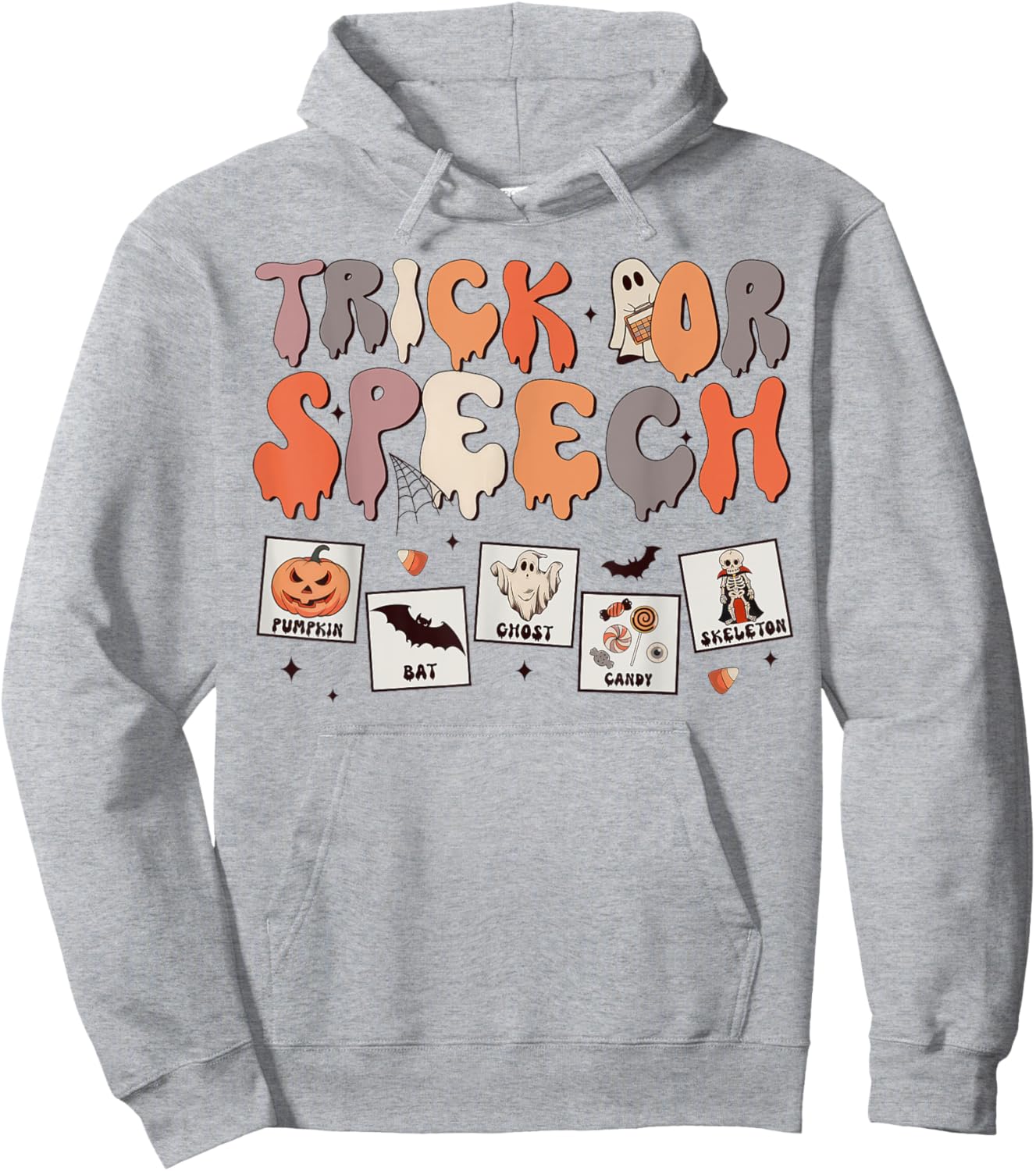 Trick Or Speech Therapy SLP Halloween Speech Therapist Hoodie - Hoodie | Ash