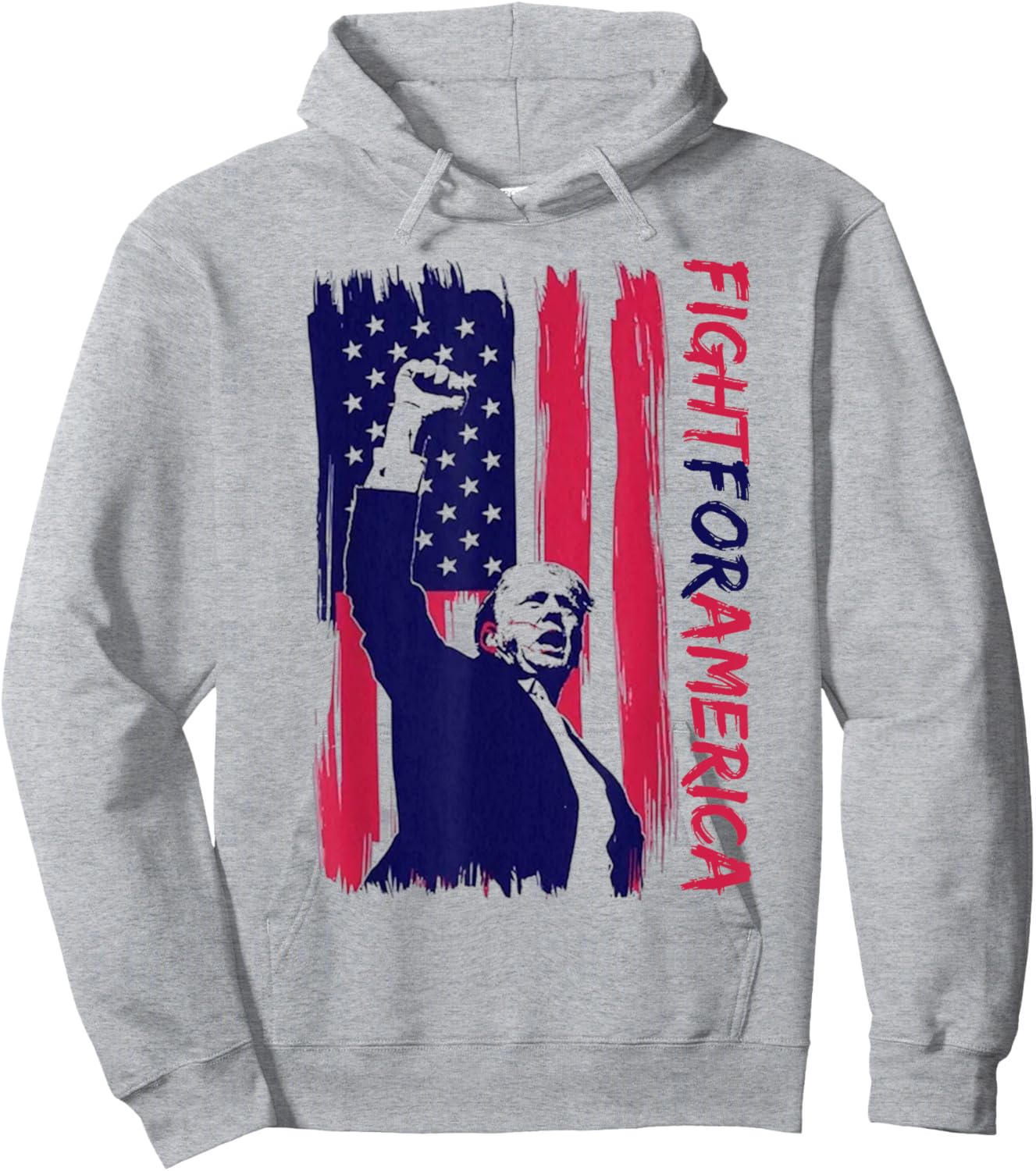 Fight for America Trump 2024 Hoodie - Hoodie | Ash