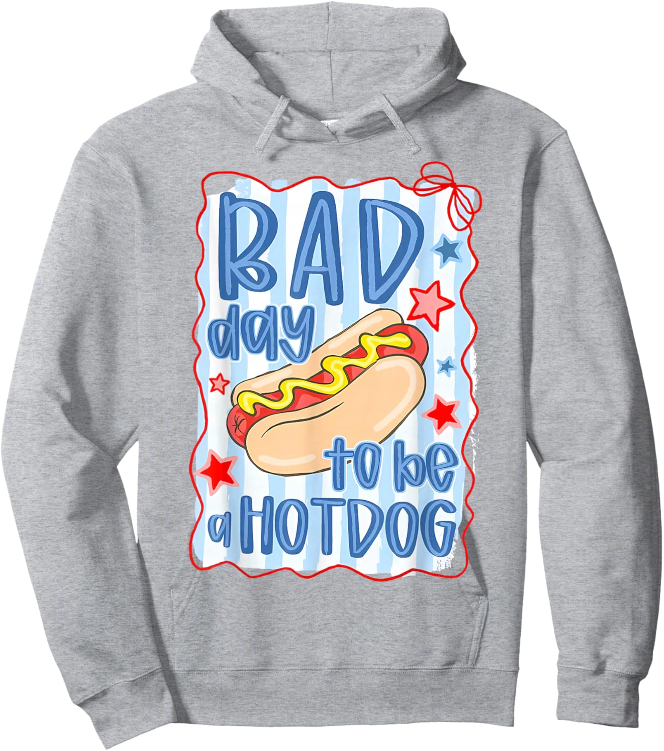 Bad Day to Be A Hotdog Coquette 4th of July American Flag Hoodie - Hoodie | Ash