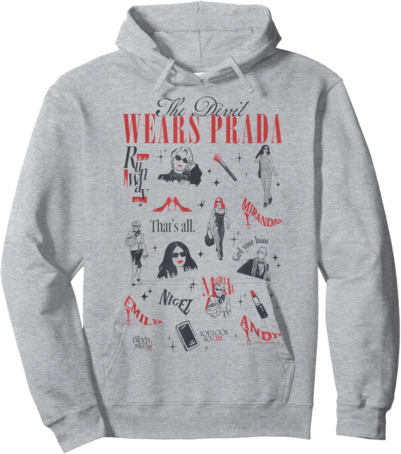 The Devil Wears Prada 2 Minimalistic Art Icons Collage Hoodie - Hoodie | Ash