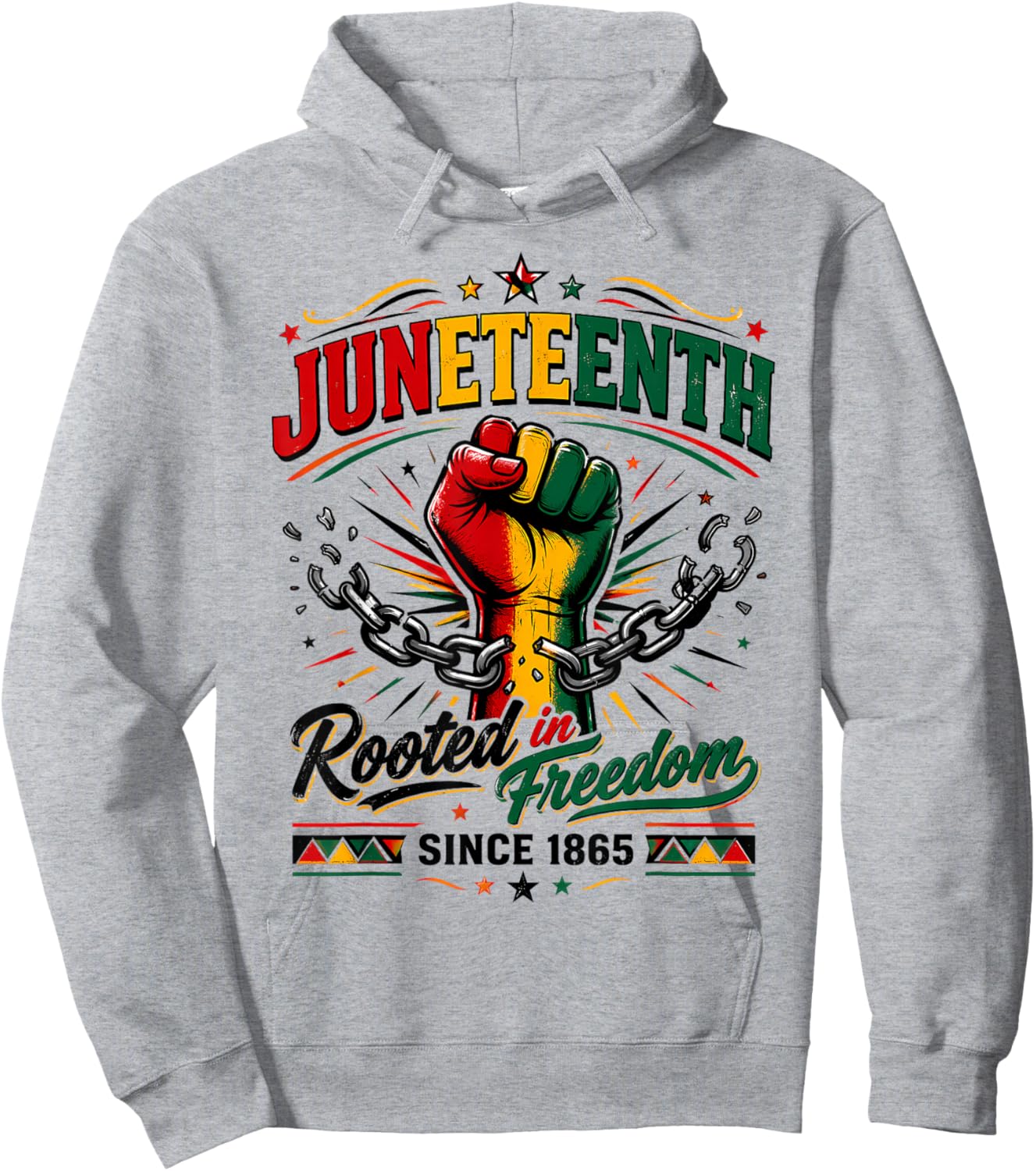 Juneteenth Rooted in Freedom Since 1865 Black Women Men Hoodie - Hoodie | Ash