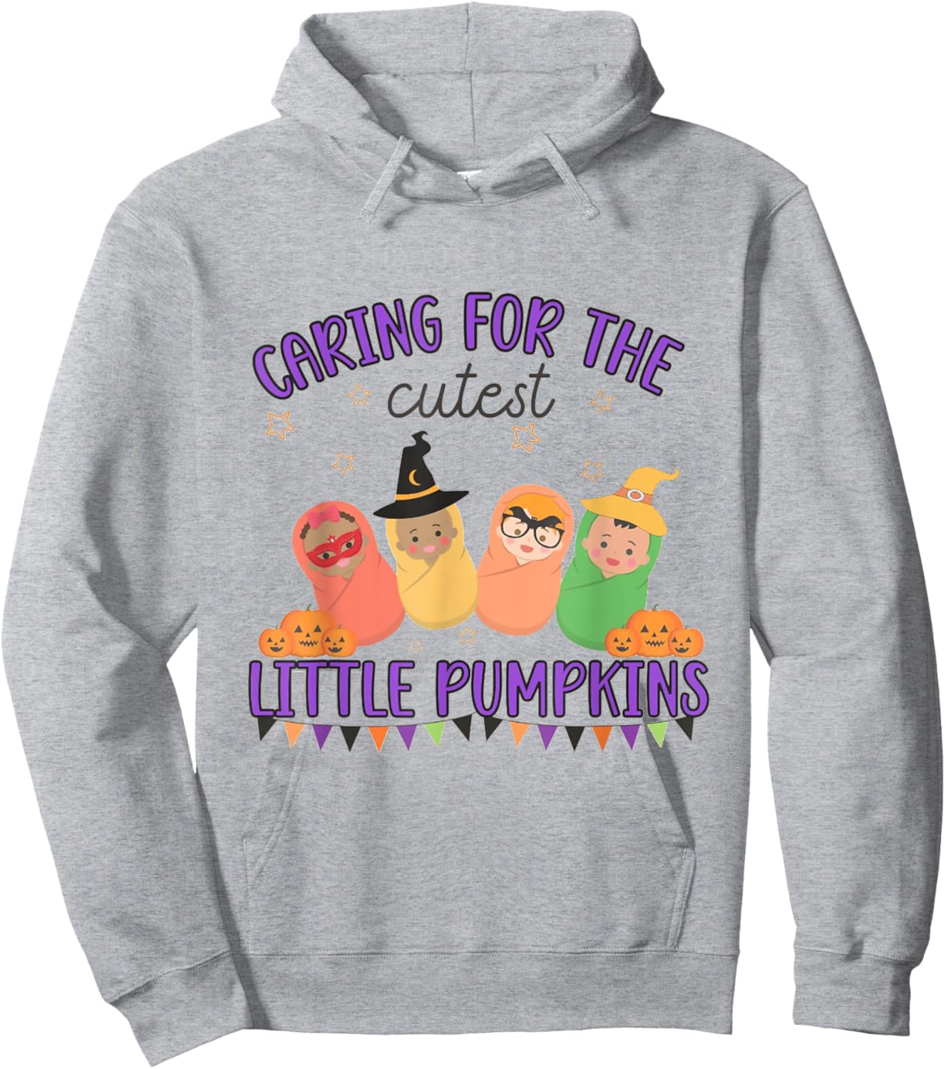 Mother Baby Nurse Halloween for work, Cute Fall Postpartum N Hoodie - Hoodie | Ash