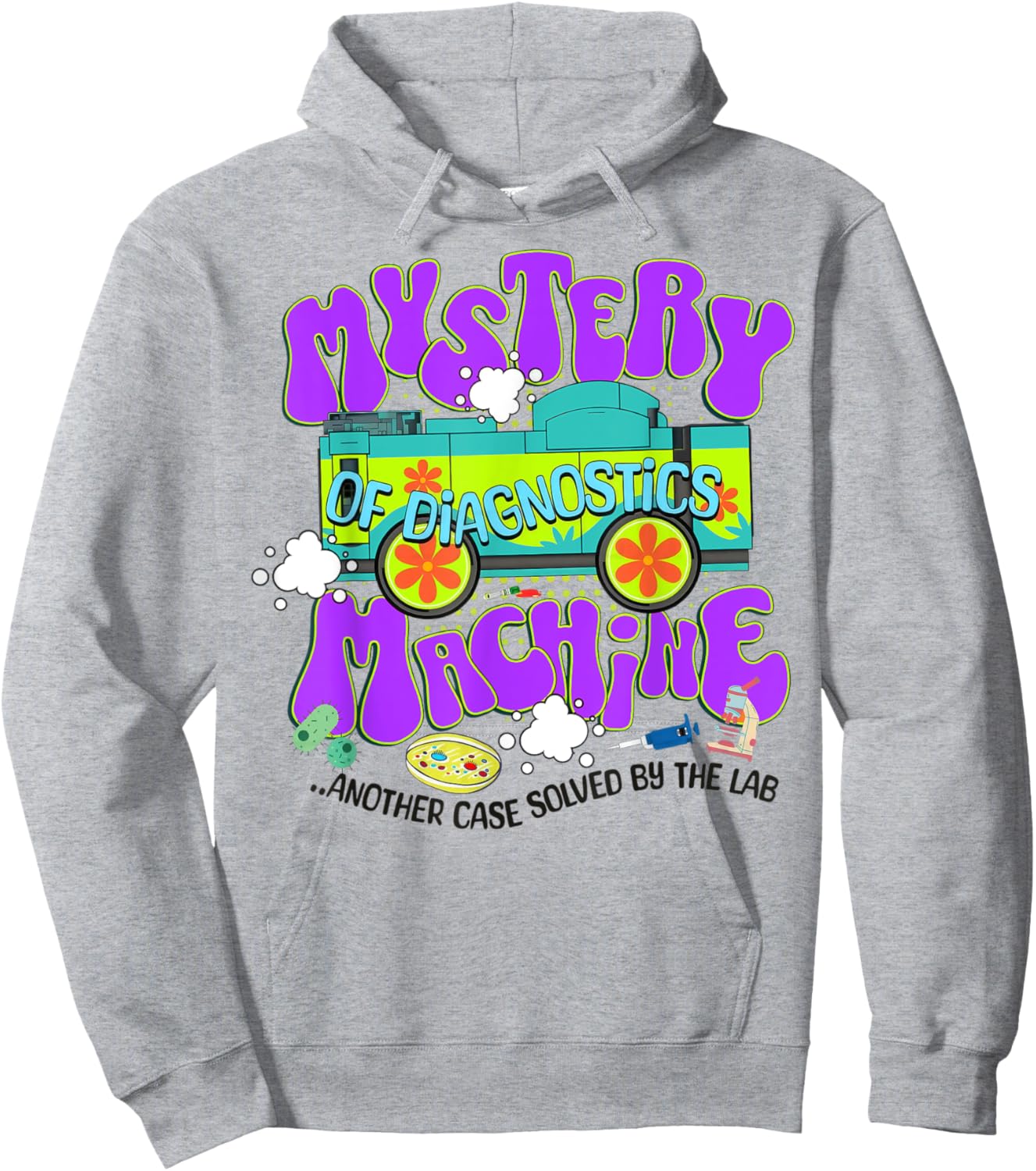 Mystery Machine of Diagnostics Lab Week 2025 Med Lab Tech Hoodie - Hoodie | Ash