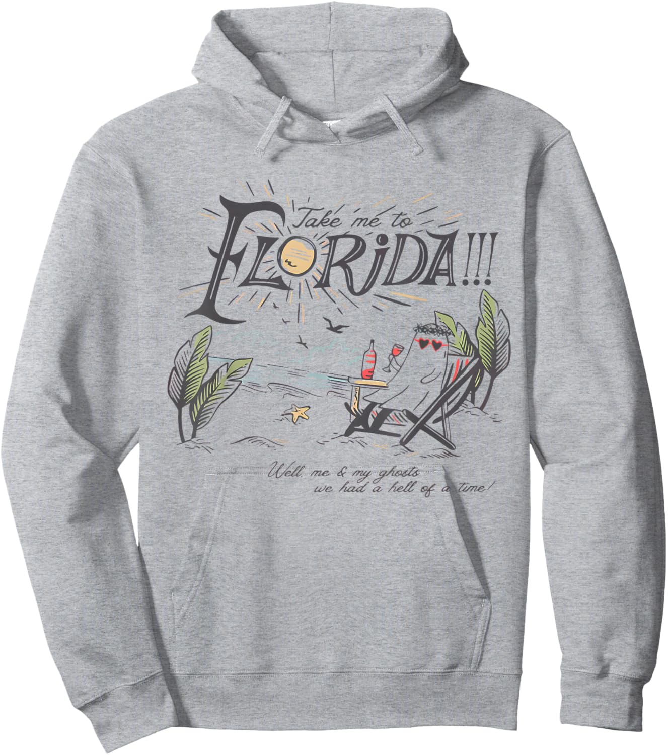 Take Me to The Florida Funny Ghost On The Beach Hoodie - Hoodie | Ash
