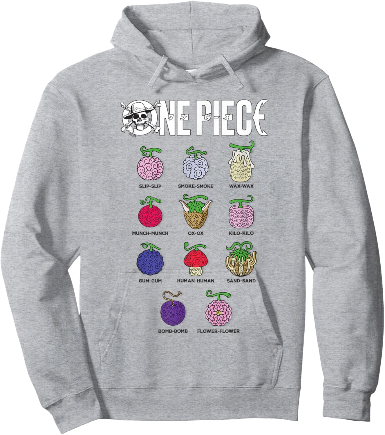 One Piece Devil Fruits Hoodie - Hoodie | Ash