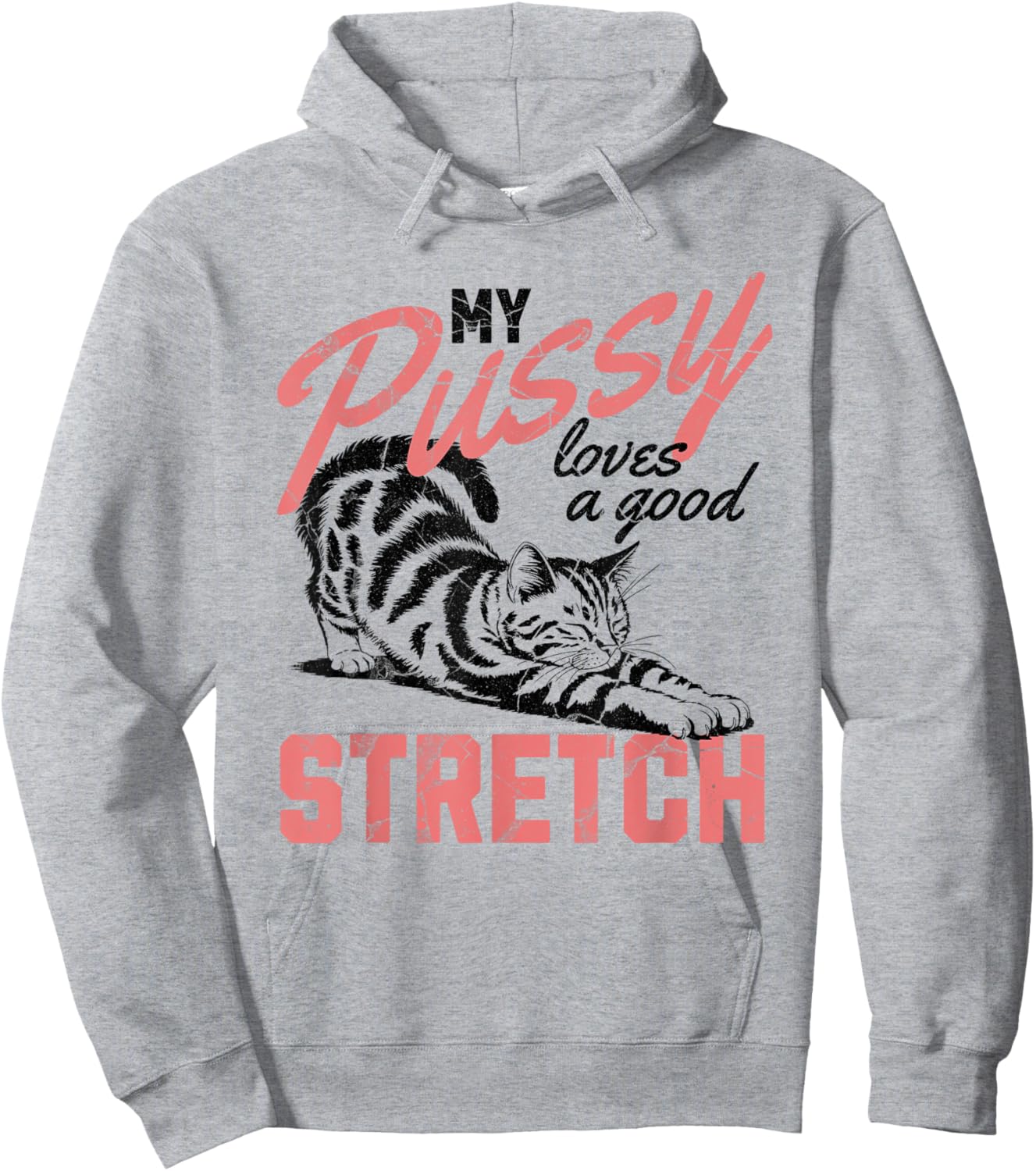 My Pussy Love A Good Stretch Funny Vintage Hoodie - Hoodie | Ash