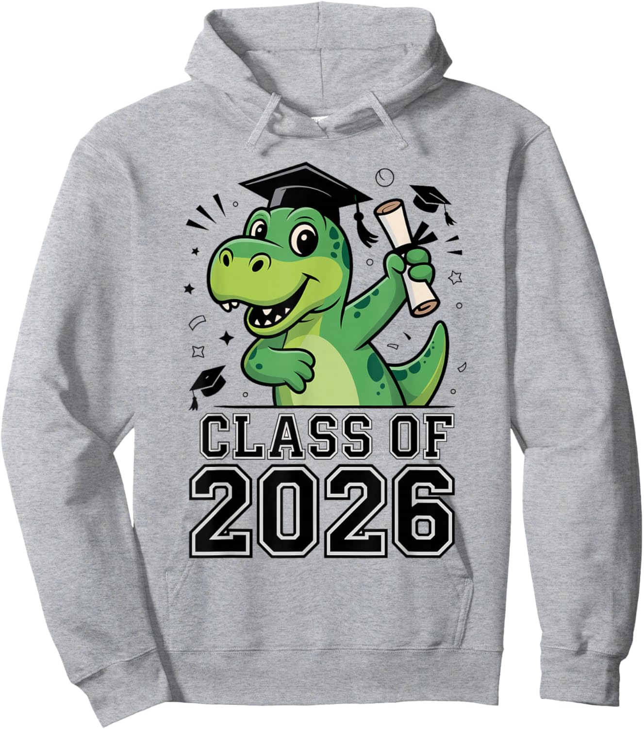 Class of 2026 Graduation T-Rex Elementary Graduate 2026 Kids Hoodie - Hoodie | Ash