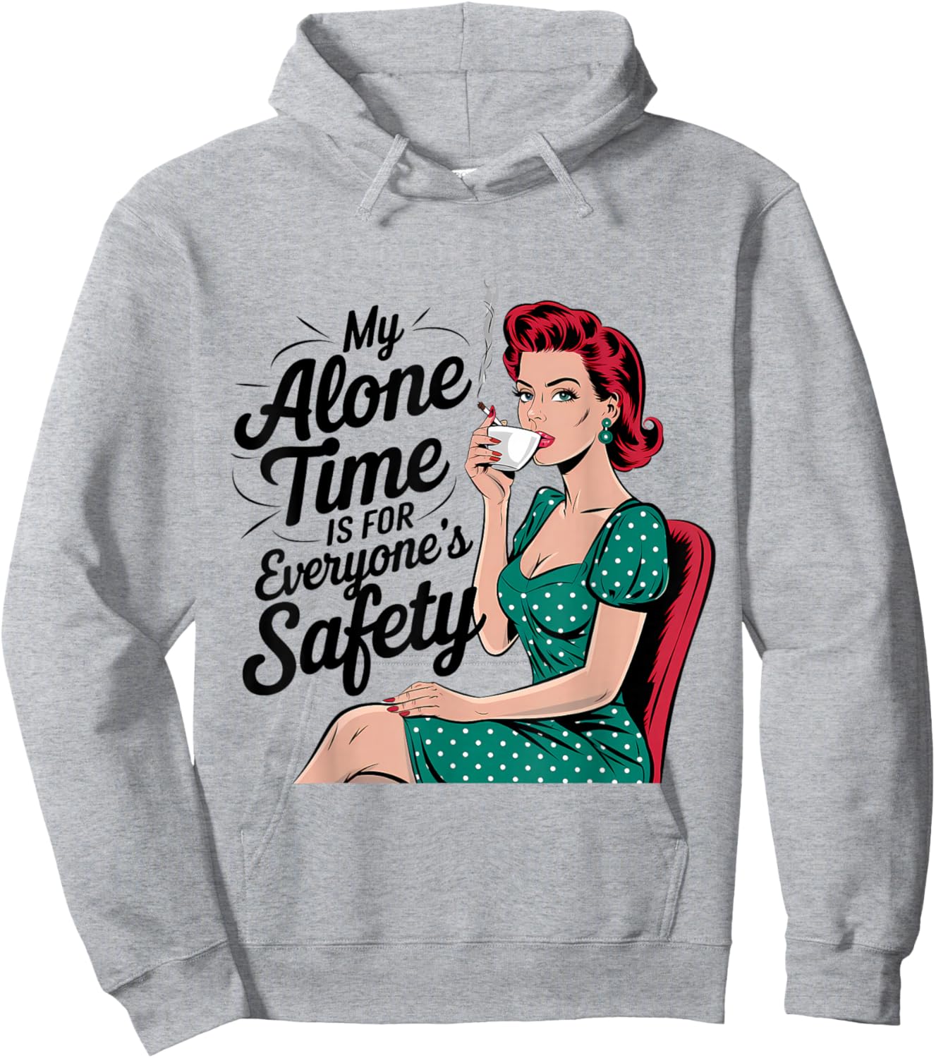 Funny Dark Humor Retro 1950s Housewife Vintage Sarcasm Women Hoodie - Hoodie | Ash