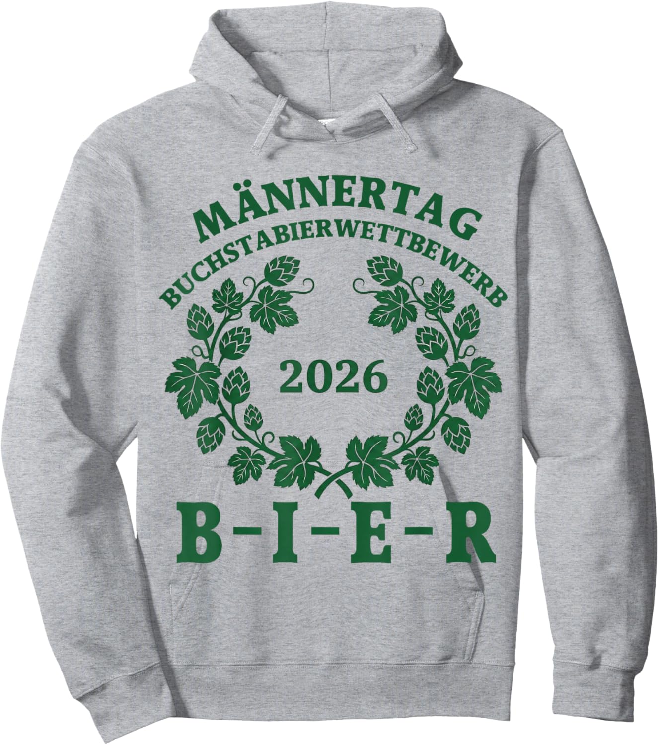Männertag 2026 Bier Buchstabierwettbewerb – Vatertag Humor Hoodie - Hoodie | Ash