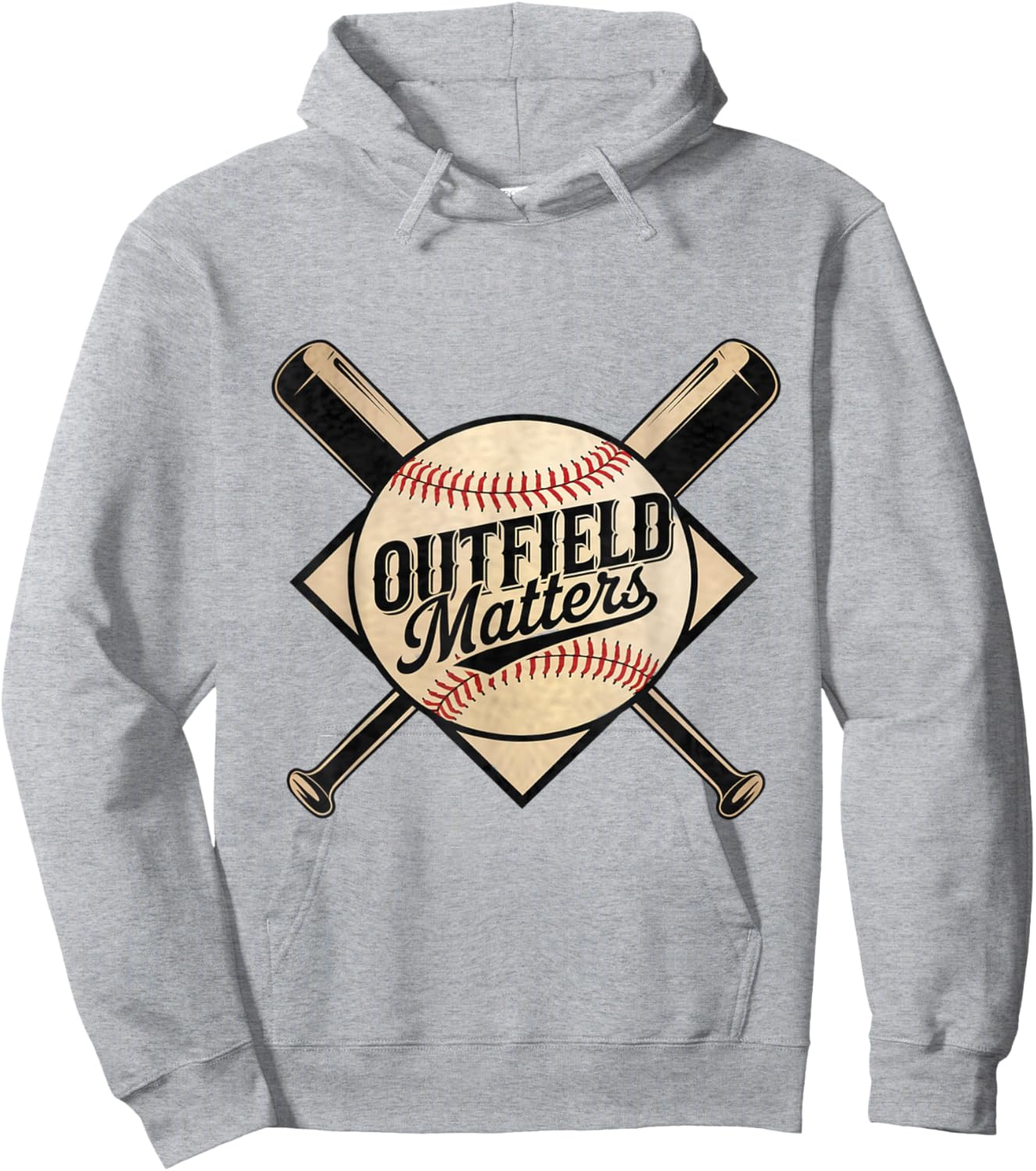 Funny Baseball Quote Outfield Matters Outfielders Hoodie - Hoodie | Ash