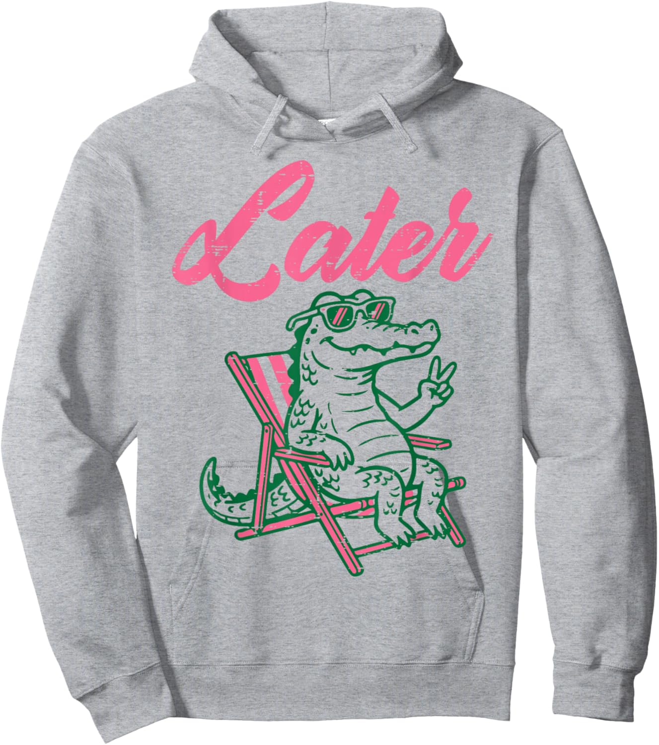 Later Alligator Beach Chair Funny Saying Women Girls Kids Hoodie - Hoodie | Ash