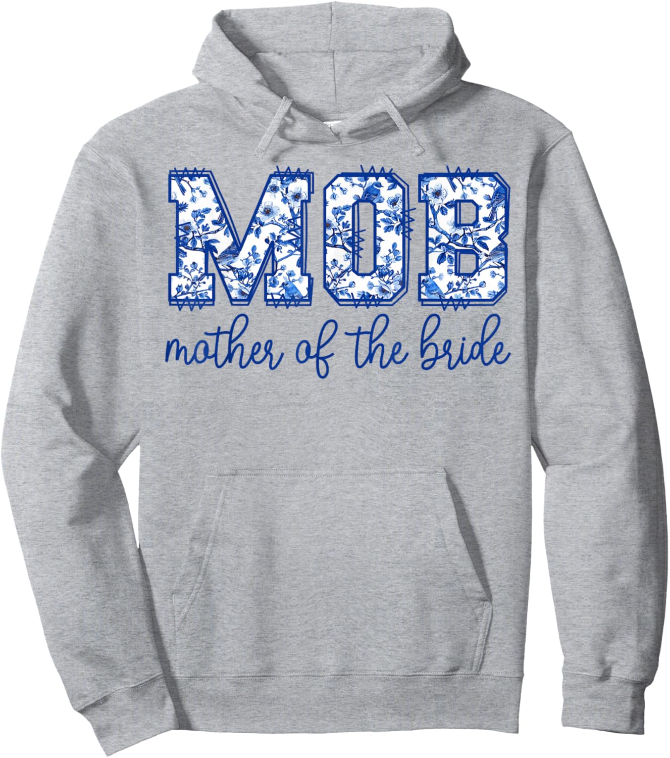 Mother Of The Bride MOD Toile Floral Matching Wedding Party Hoodie - Hoodie | Ash