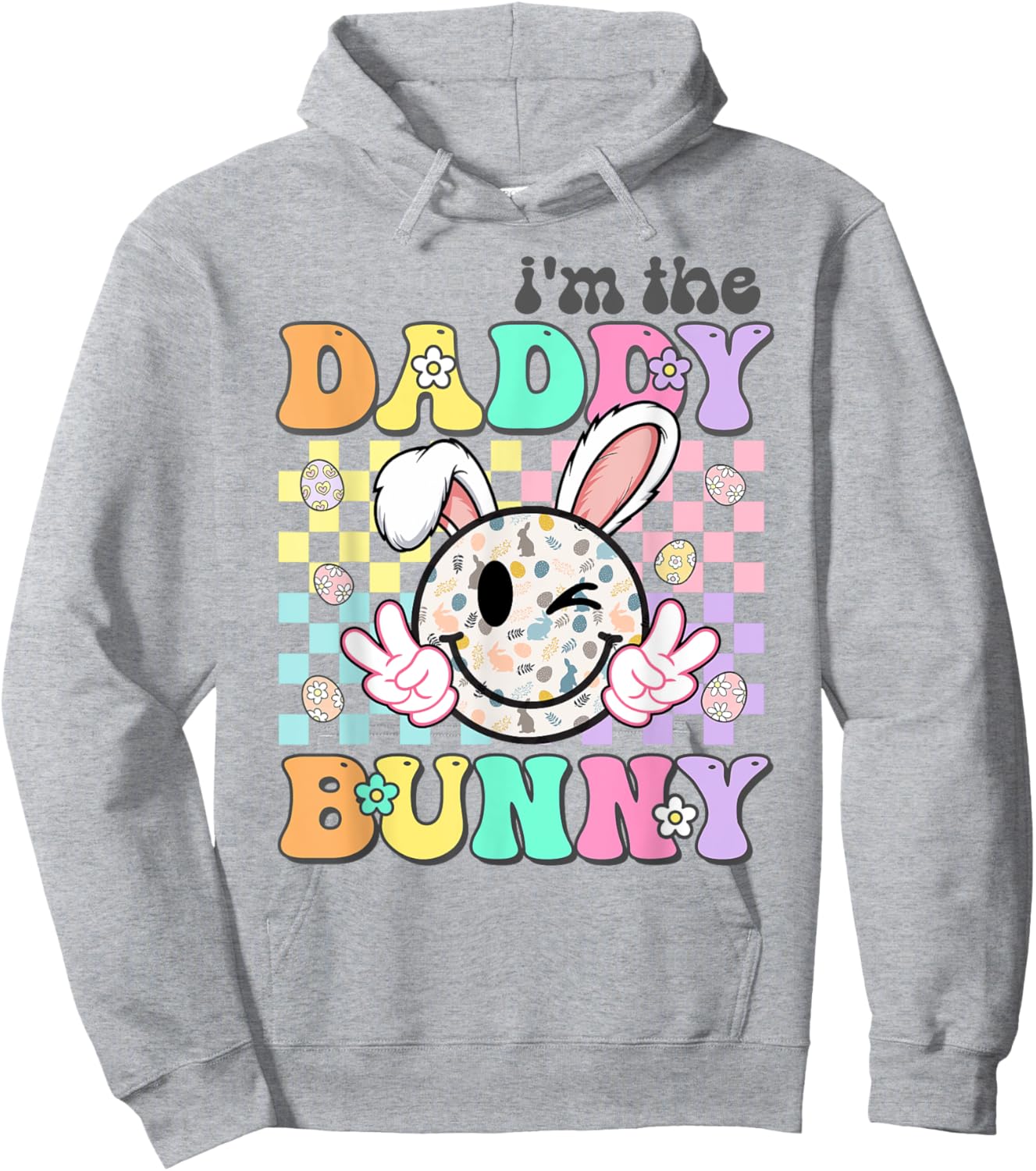 Groovy Dad Easter I'm The Daddy Bunny Matching Family Easter Hoodie - Hoodie | Ash