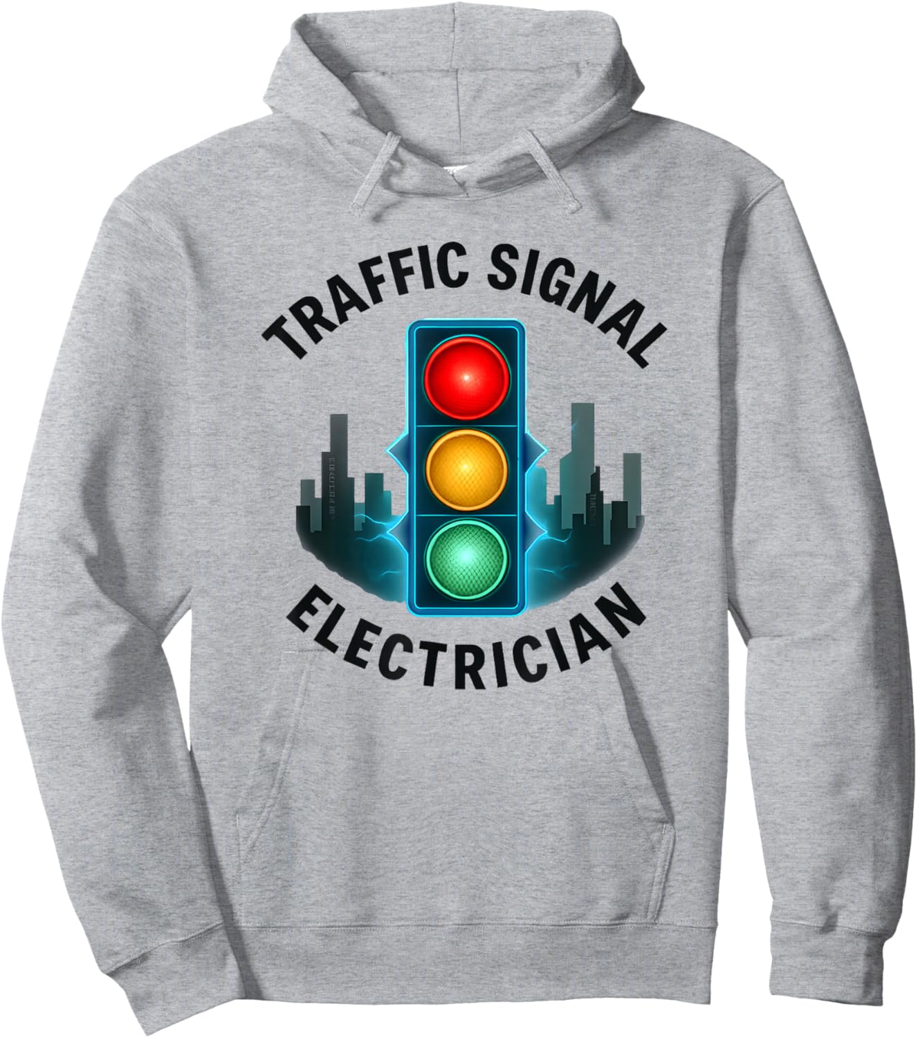 Traffic Signal Electrician Design City Worker Hoodie - Hoodie | Ash