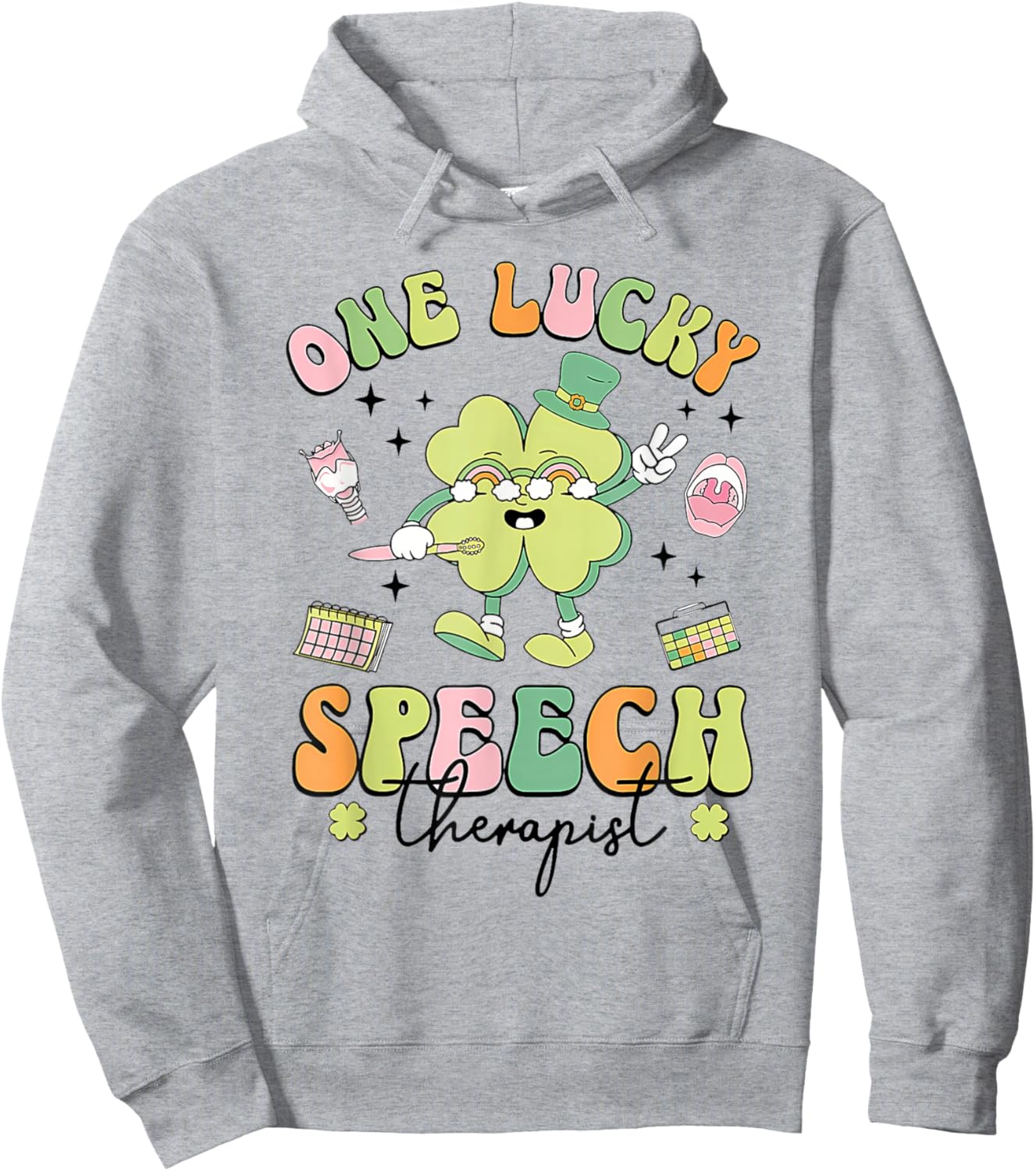One Lucky Speech Therapist St Patricks Day Speech Therapy Hoodie - Hoodie | Ash