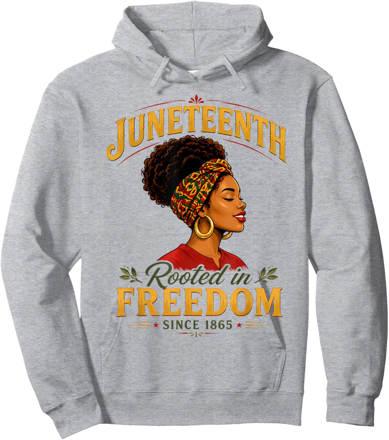 Juneteenth Rooted in Freedom Since 1865 Black Women Queen Hoodie - Hoodie | Ash