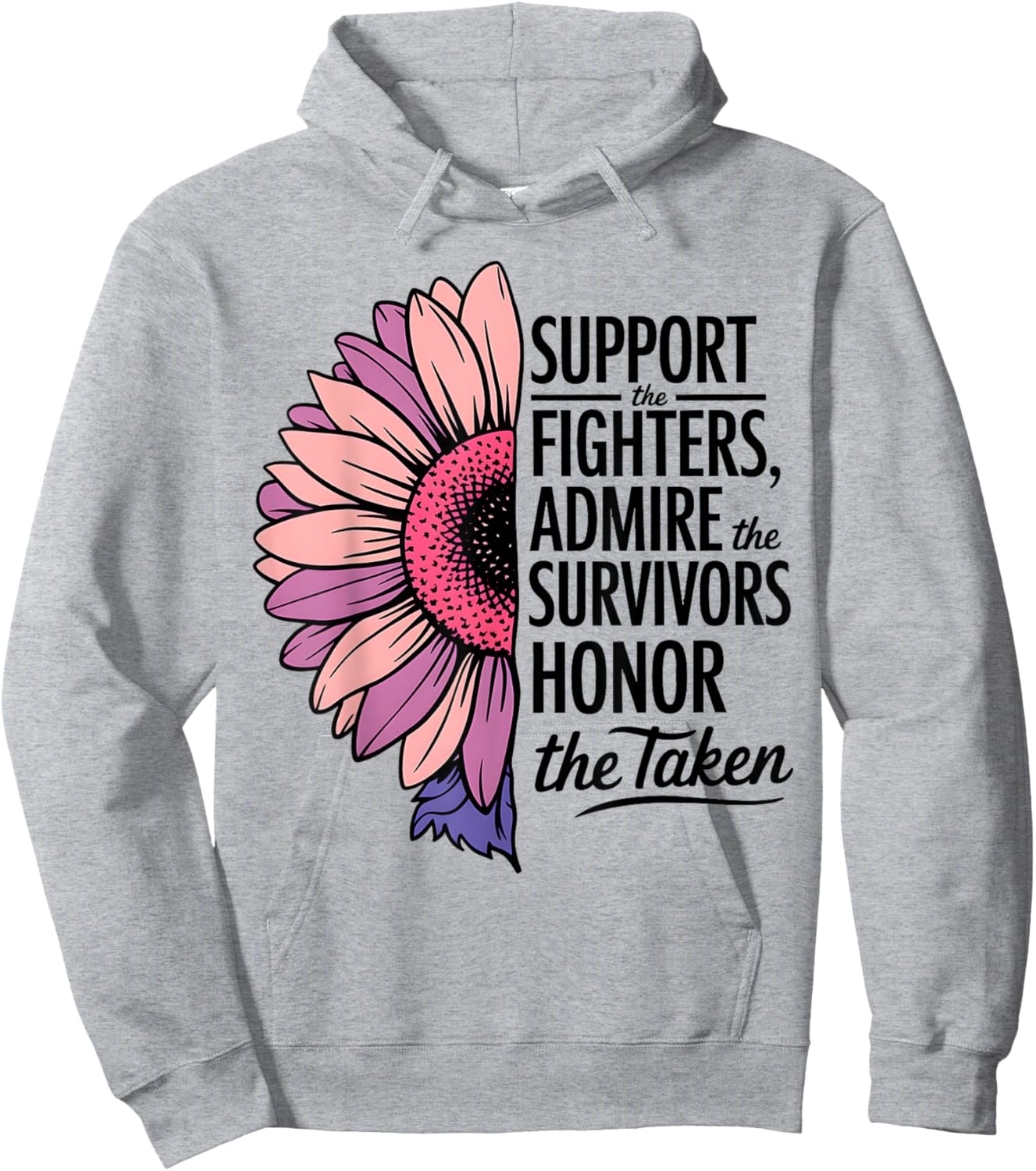 Breast Cancer Support Admire Honor Breast Cancer Awareness Hoodie - Hoodie | Ash