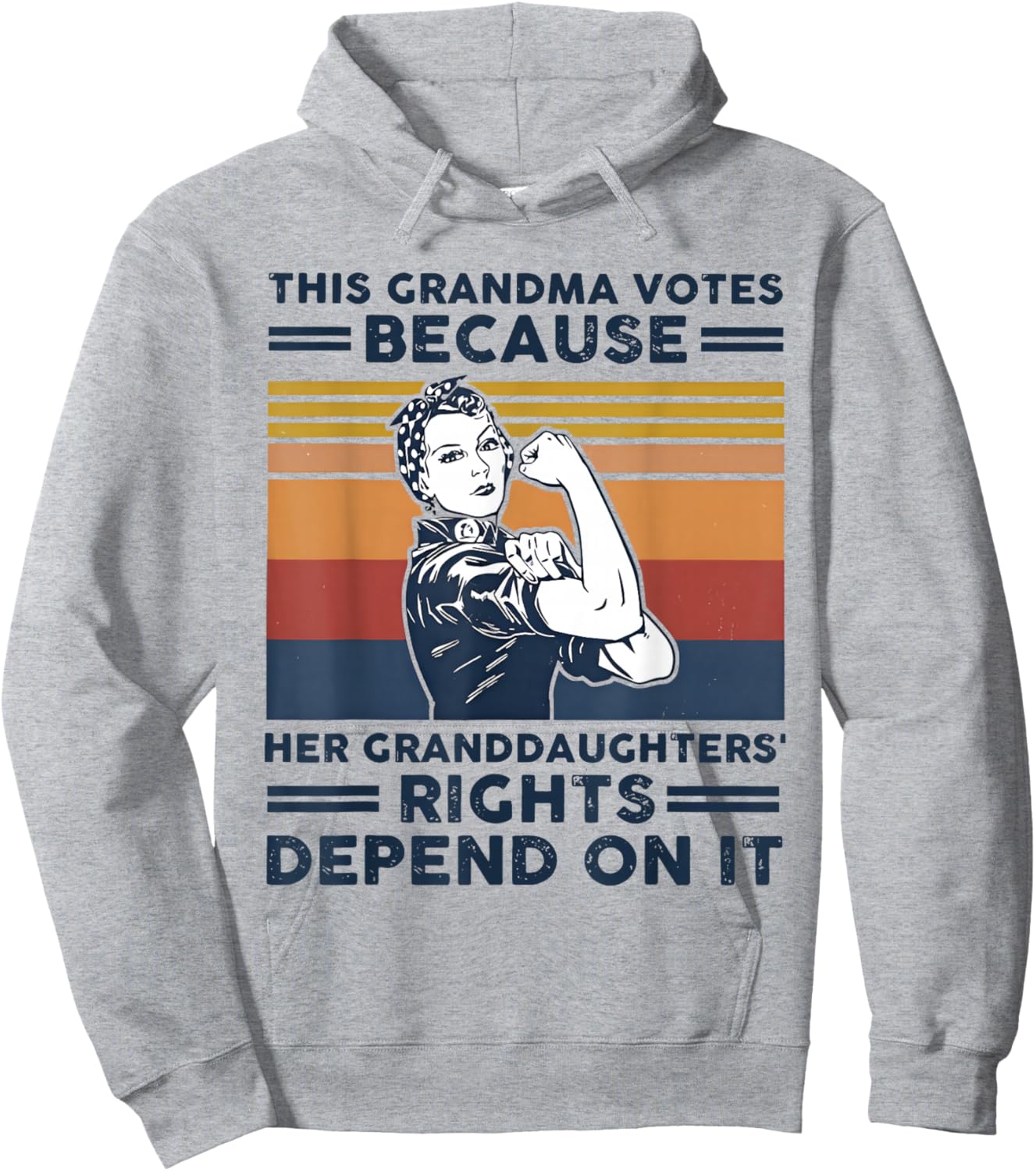 This Grandma Votes Because Her Granddaughter Rights Depends Hoodie - Hoodie | Ash