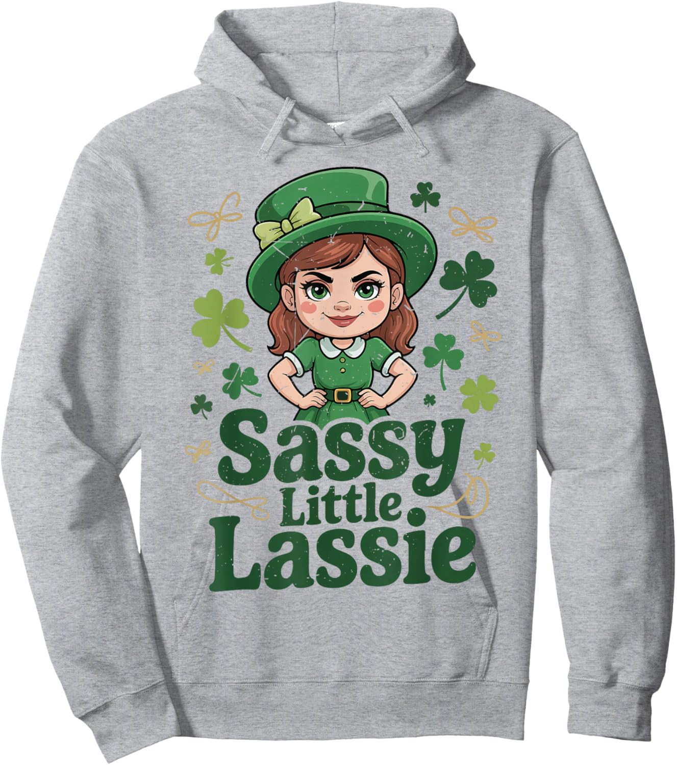 Baby Sassy Little Lassie Irish Girl St Patricks Day Toddler Hoodie - Hoodie | Ash