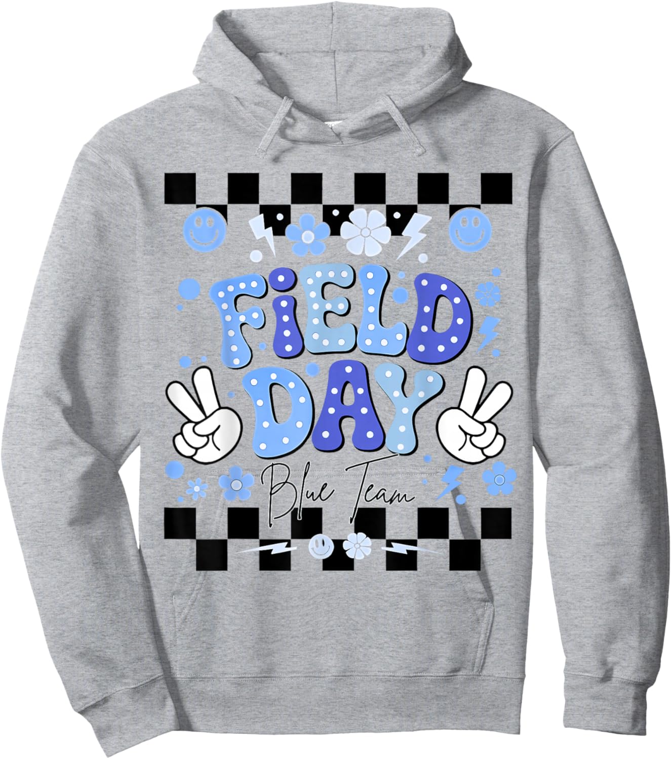 Field Day Blue Team Funny for Teacher Kids Field Day Games Hoodie - Hoodie | Ash