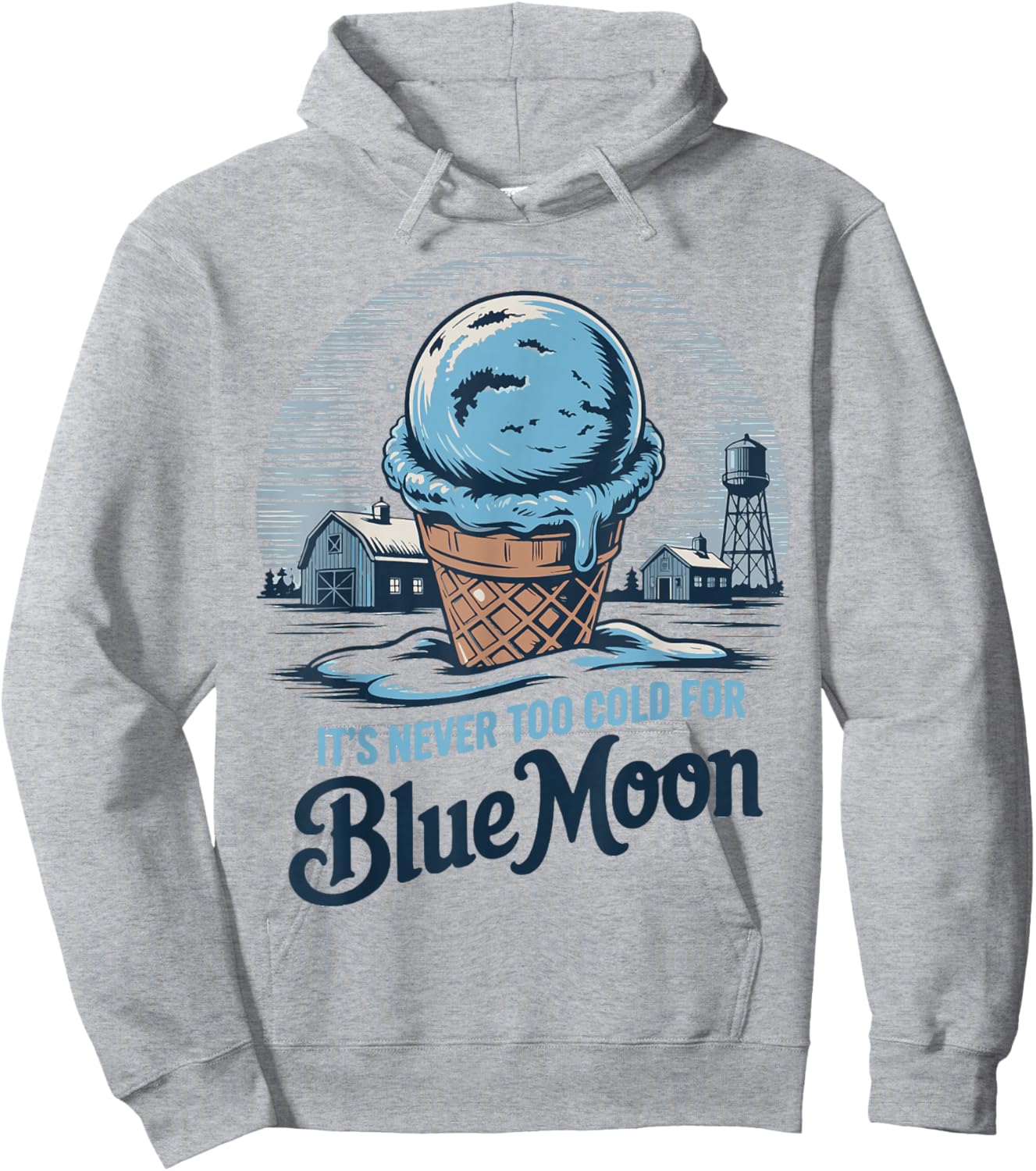 Funny Blue Moon Ice Cream Quotes Sayings Ice Cream Lover Hoodie - Hoodie | Ash